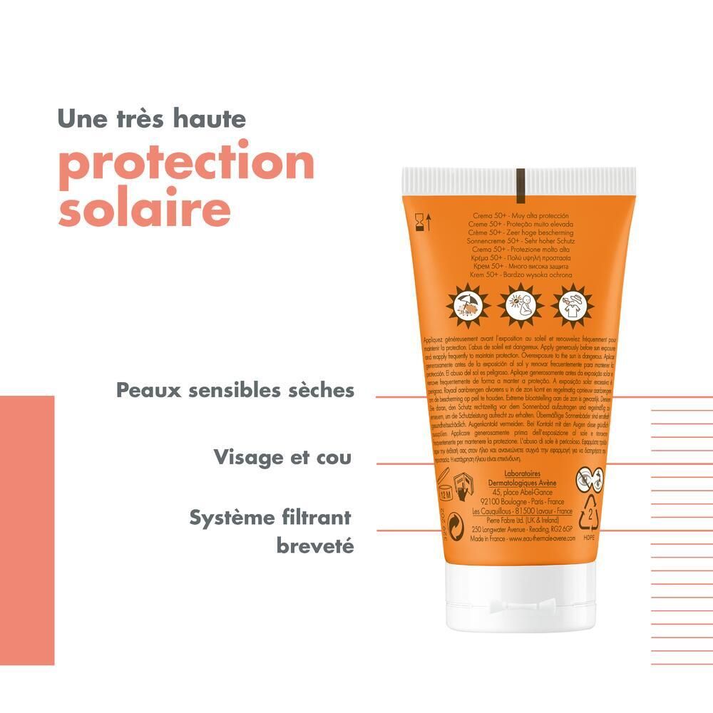 Avène Solaire Creme SPF50+ UVB UVA Blaulicht HEV