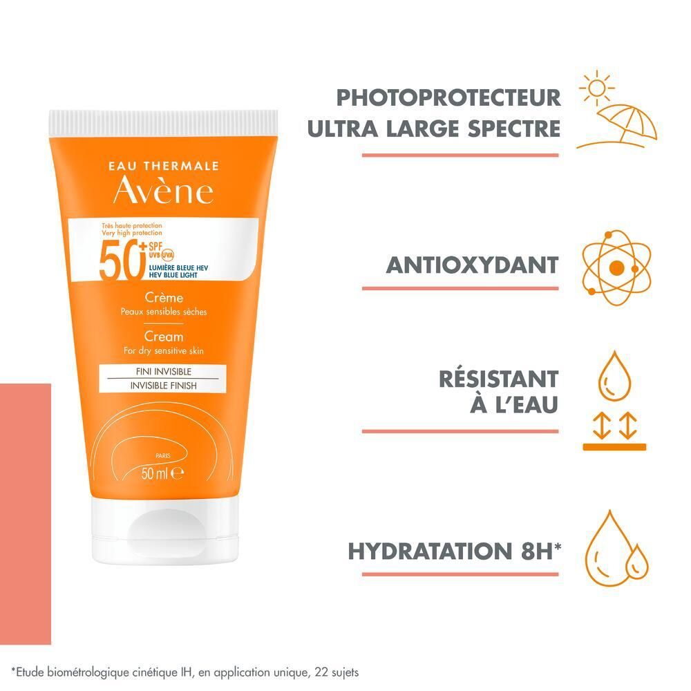 Avène Solaire Creme SPF50+ UVB UVA Blaulicht HEV