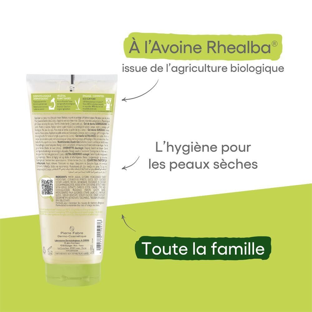 A-DERMA LES INDISPENSABLES Überfettendes Duschgel