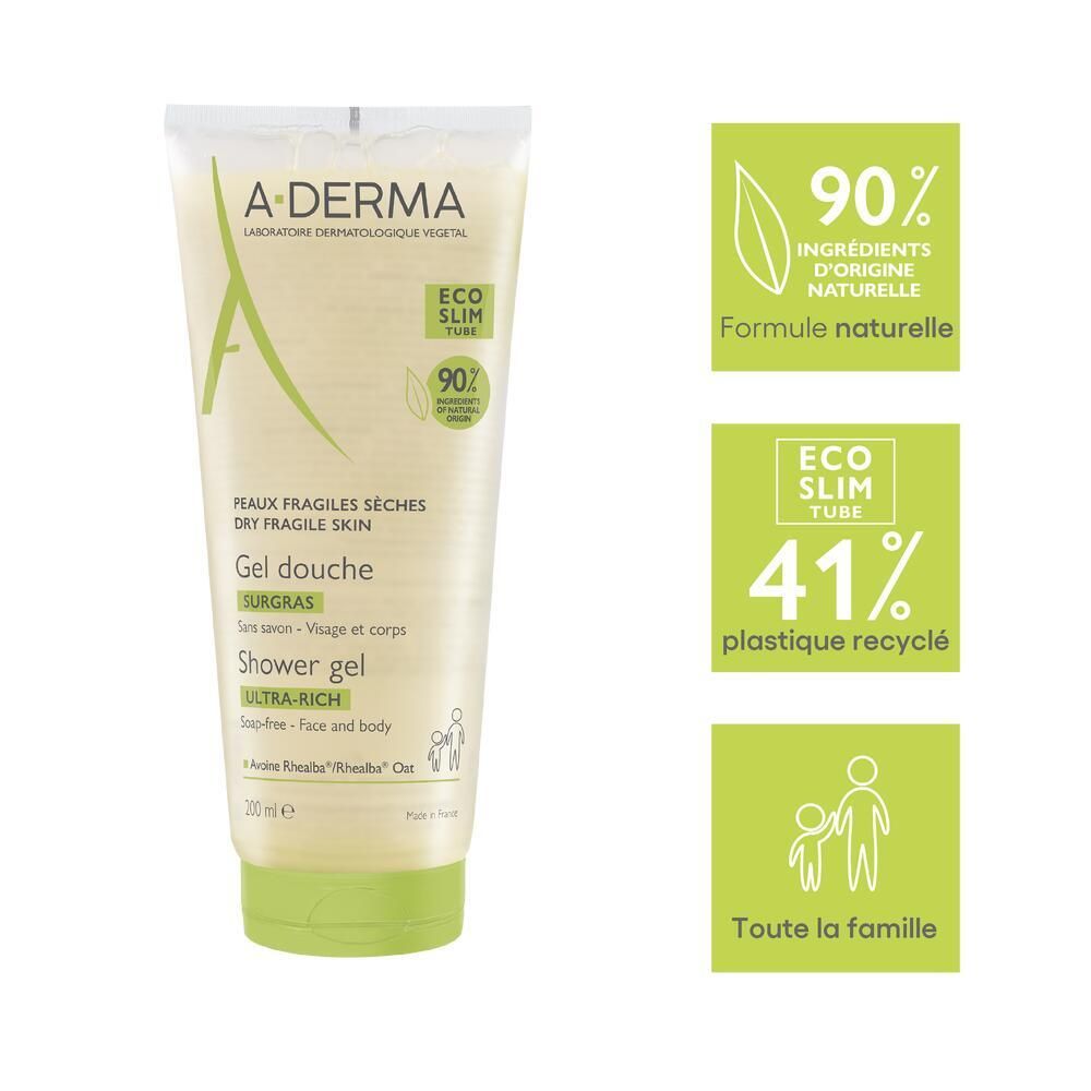 A-DERMA LES INDISPENSABLES Überfettendes Duschgel