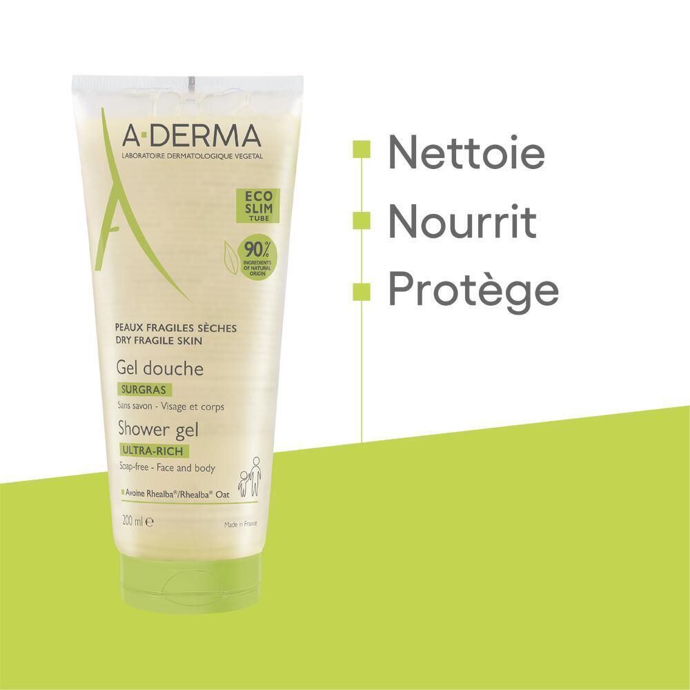 A-DERMA LES INDISPENSABLES Überfettendes Duschgel