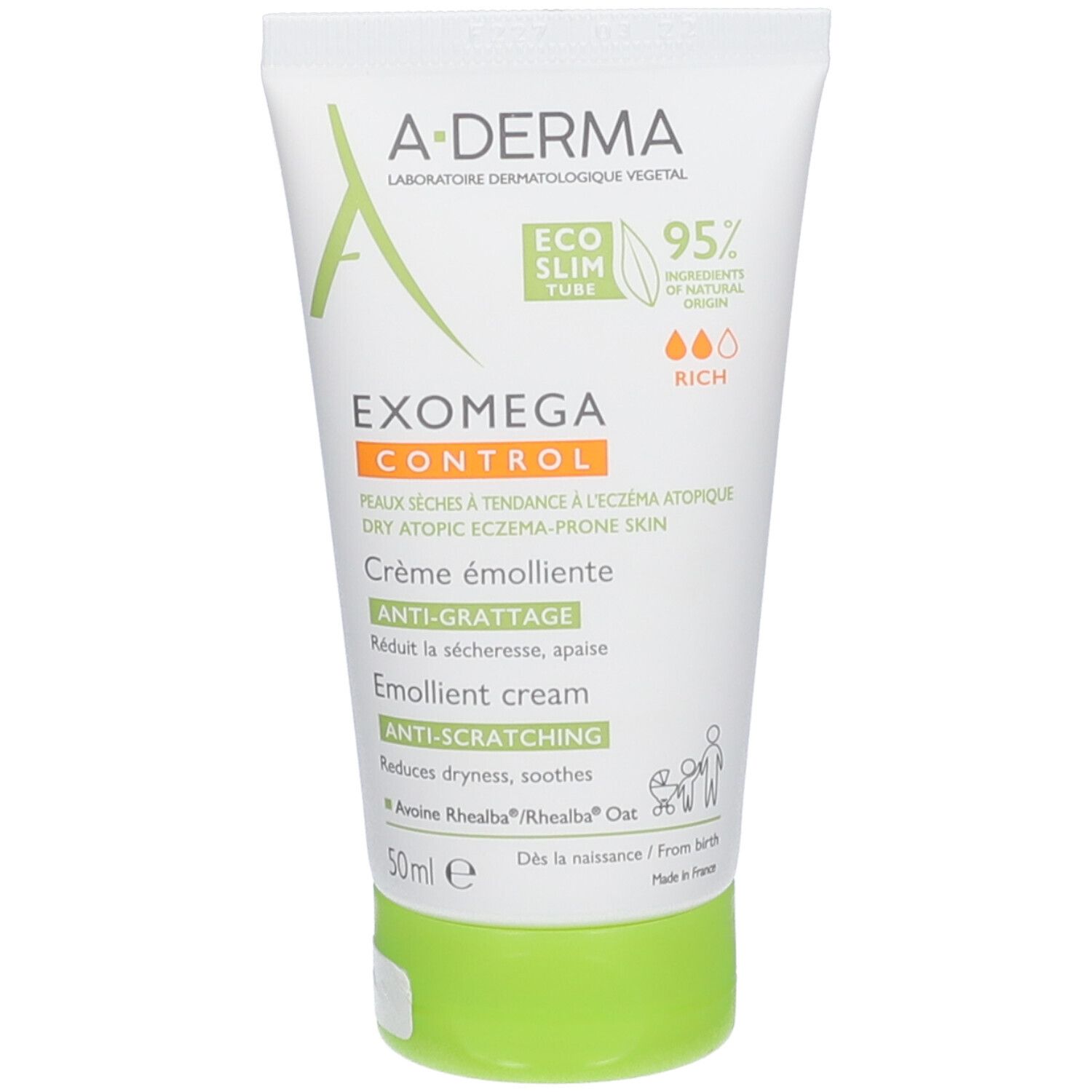 A-DERMA EXOMEGA CONTROL Weichmachende Creme gegen Juckreiz 50 ml ...