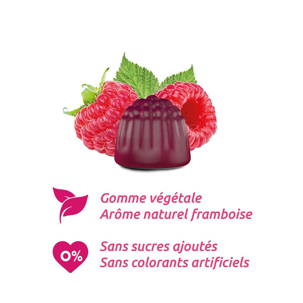 MAG 2 Gommes framboise à base de magnésium et vitamine B6 - complément alimentaire – 45 gummies