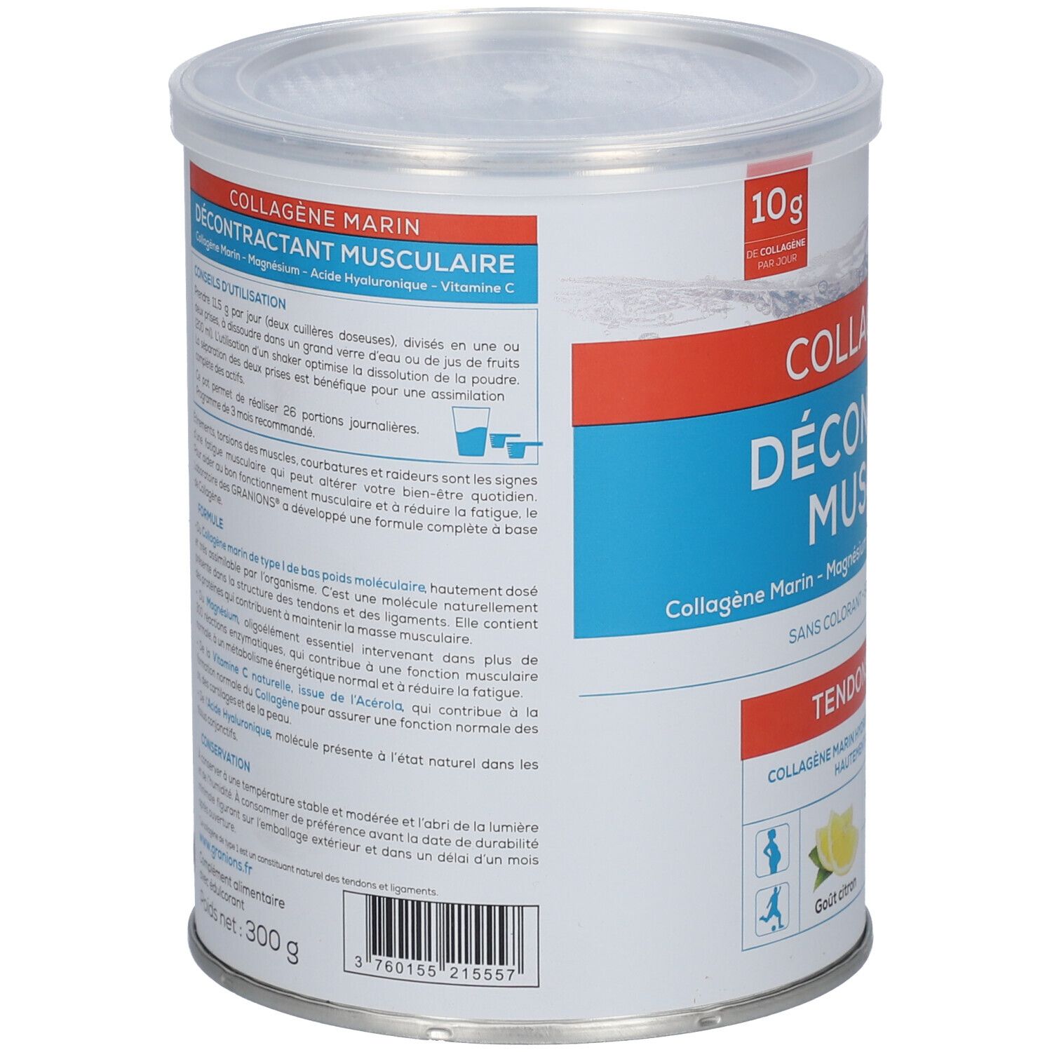 Laboratoire des GRANIONS® Décontractant Musculaire - Collagène Marin Poudre  Saveur Citron