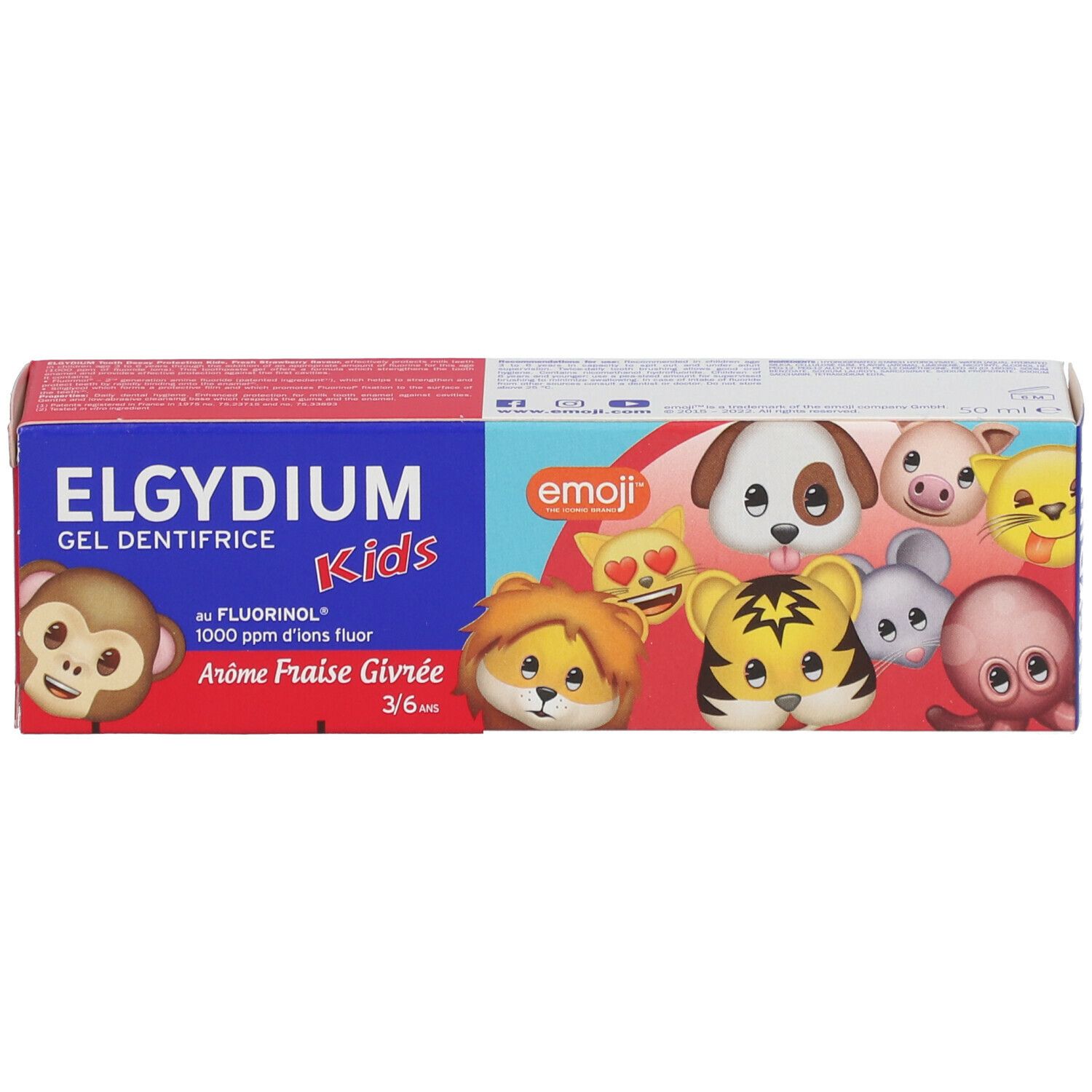 ELGYDIUM KIDS Zahngel Emoji Aroma Frozen Erdbeere