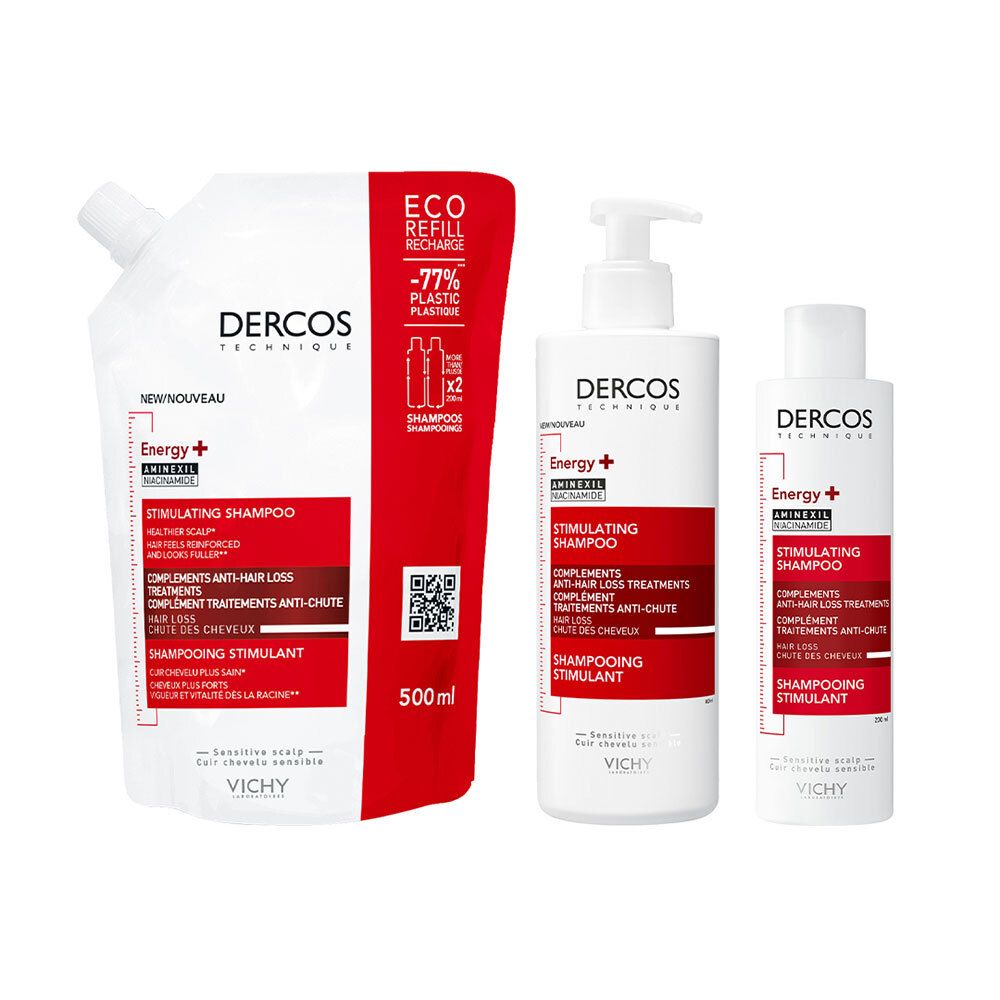 Dercos Technique Eco-recharge Shampooing Energy+ 500ML