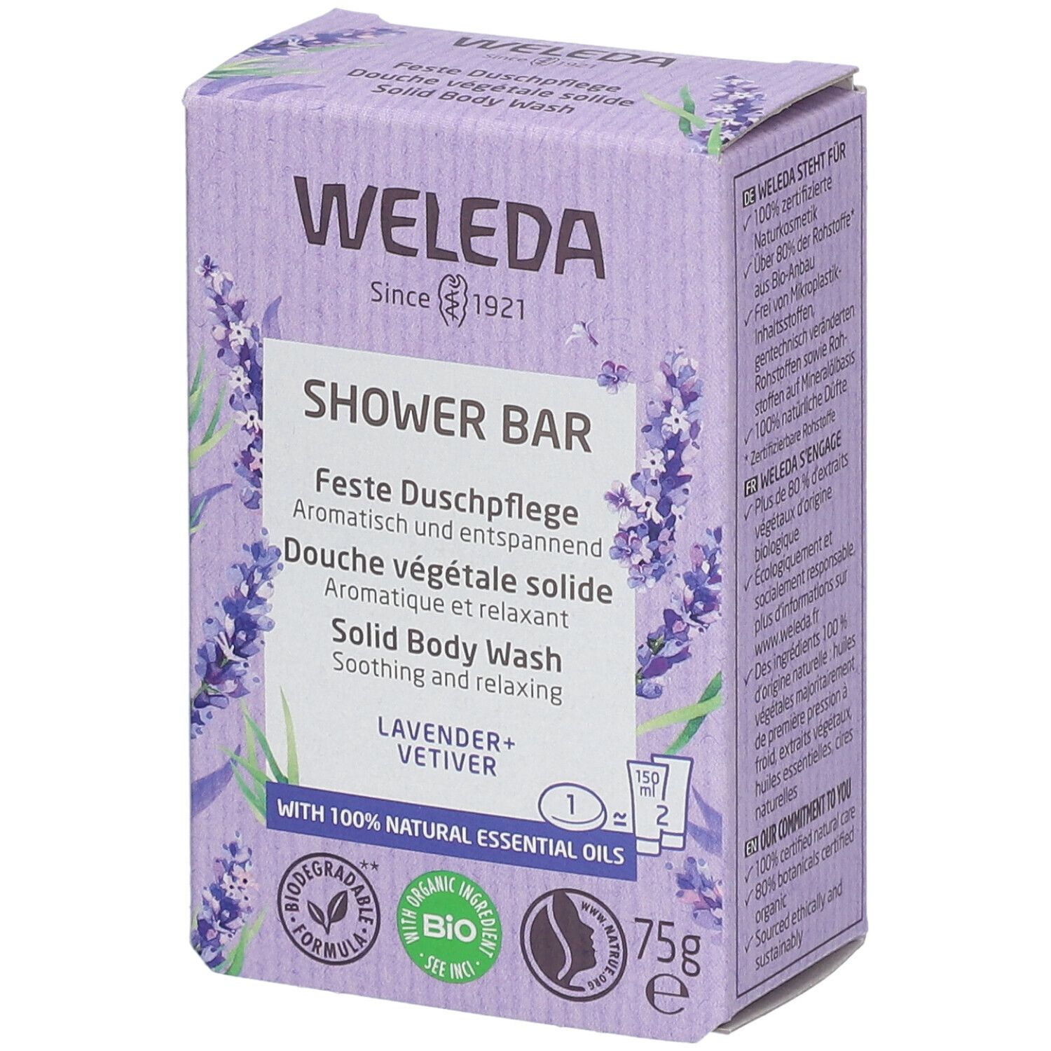 WELEDA Bio Douche Végétale Solide Lavender & Vétiver