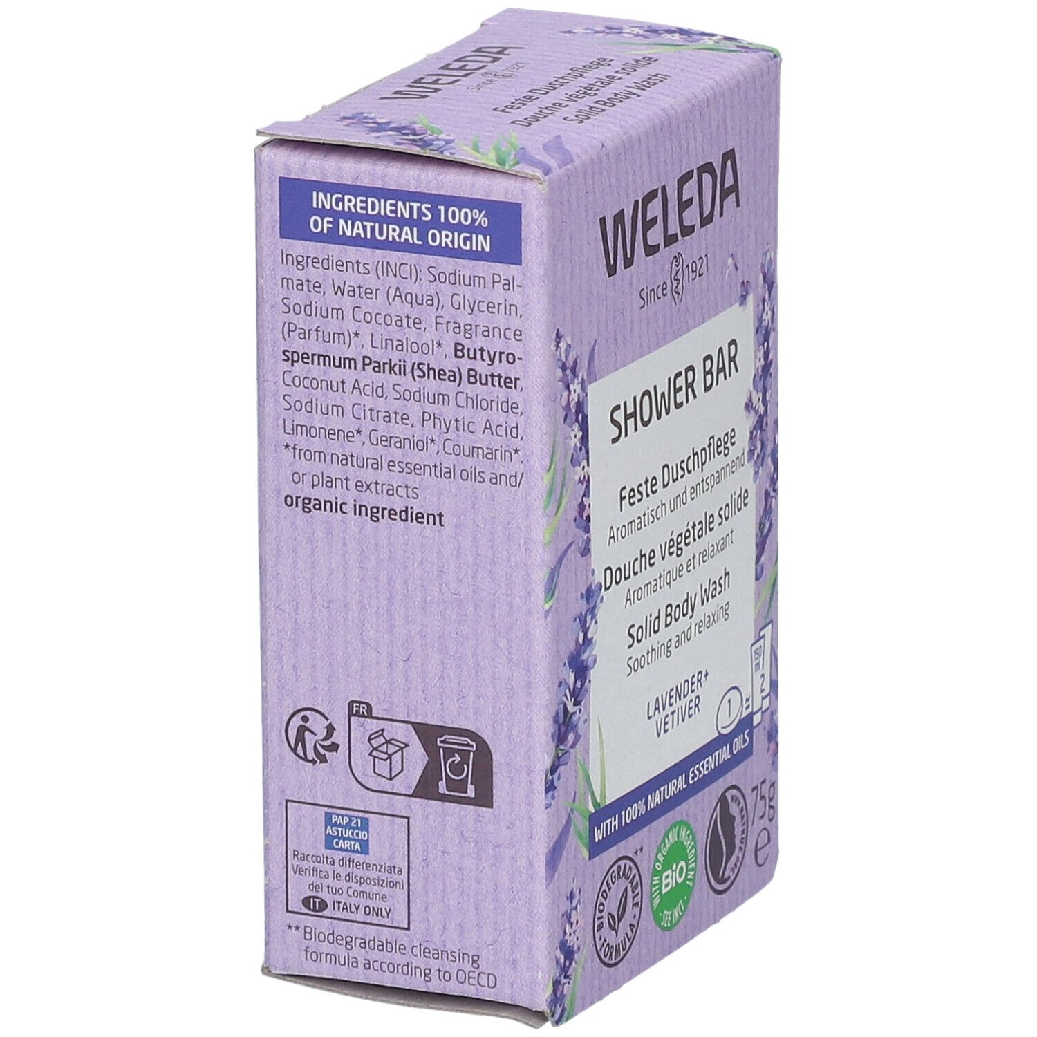 WELEDA Bio Douche Végétale Solide Lavender & Vétiver