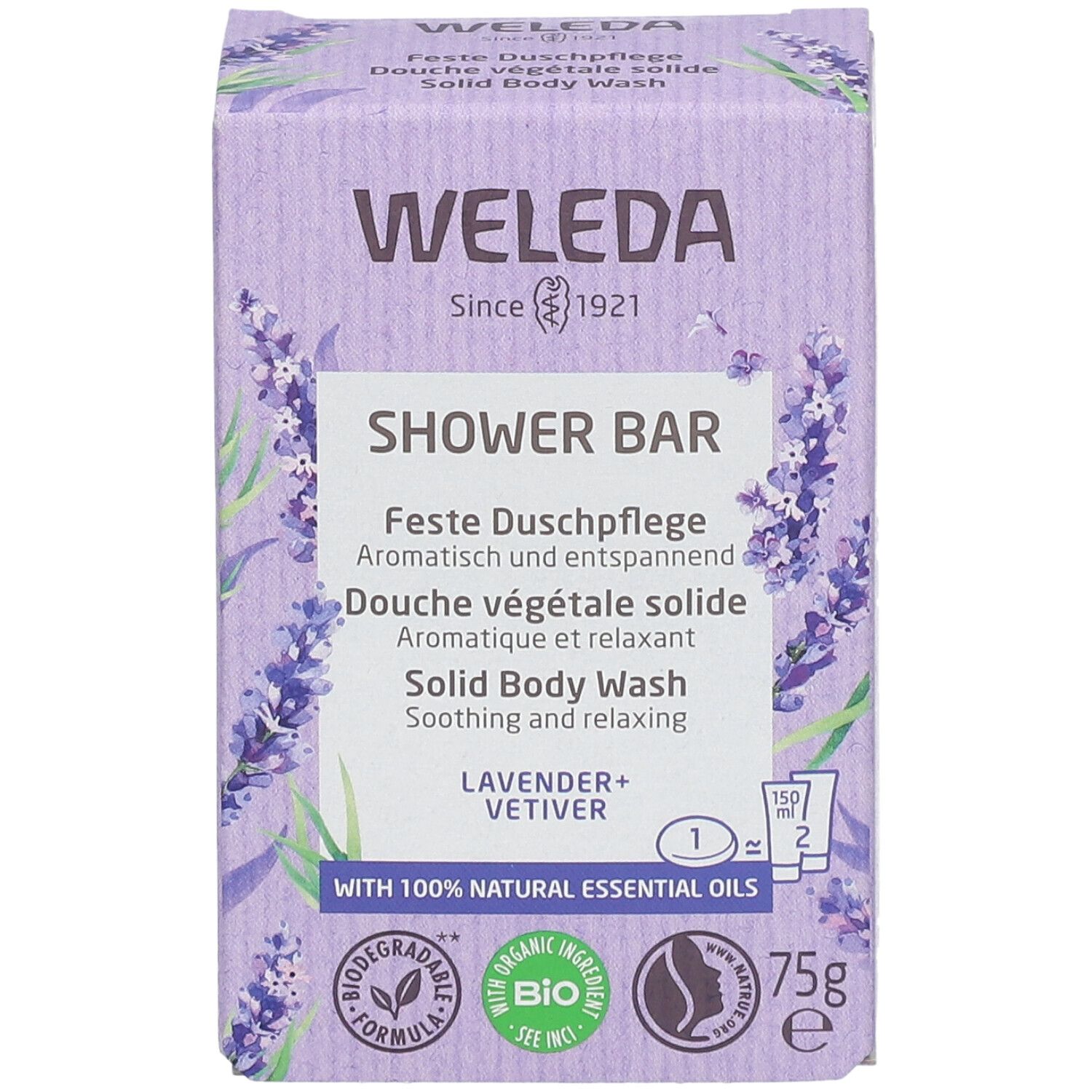 WELEDA Bio Douche Végétale Solide Lavender & Vétiver