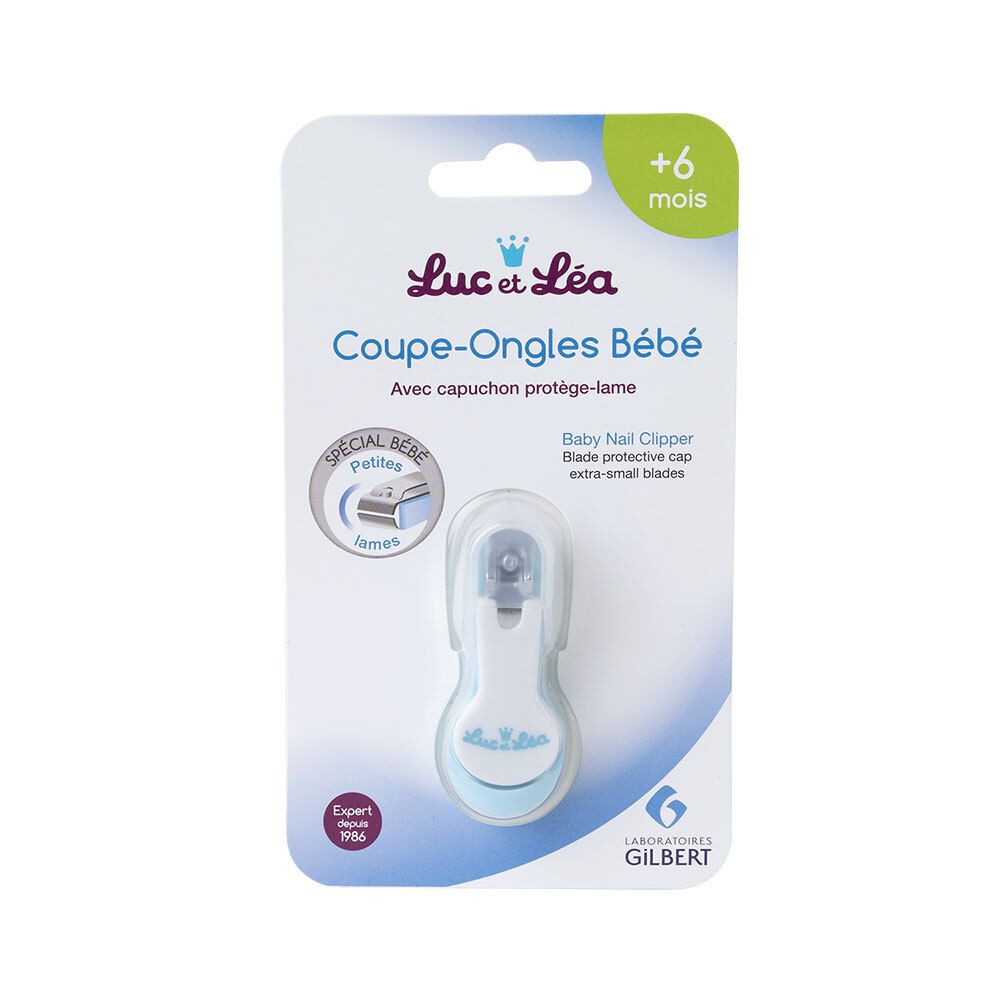 Emballage de coupe-ongles bébé. Marque Luc et Léa. Avec capuchon. +6 mois.