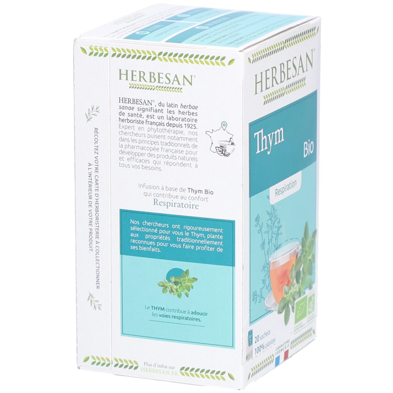 Herbesan Bio Thym Infusion Confort Respiratoire