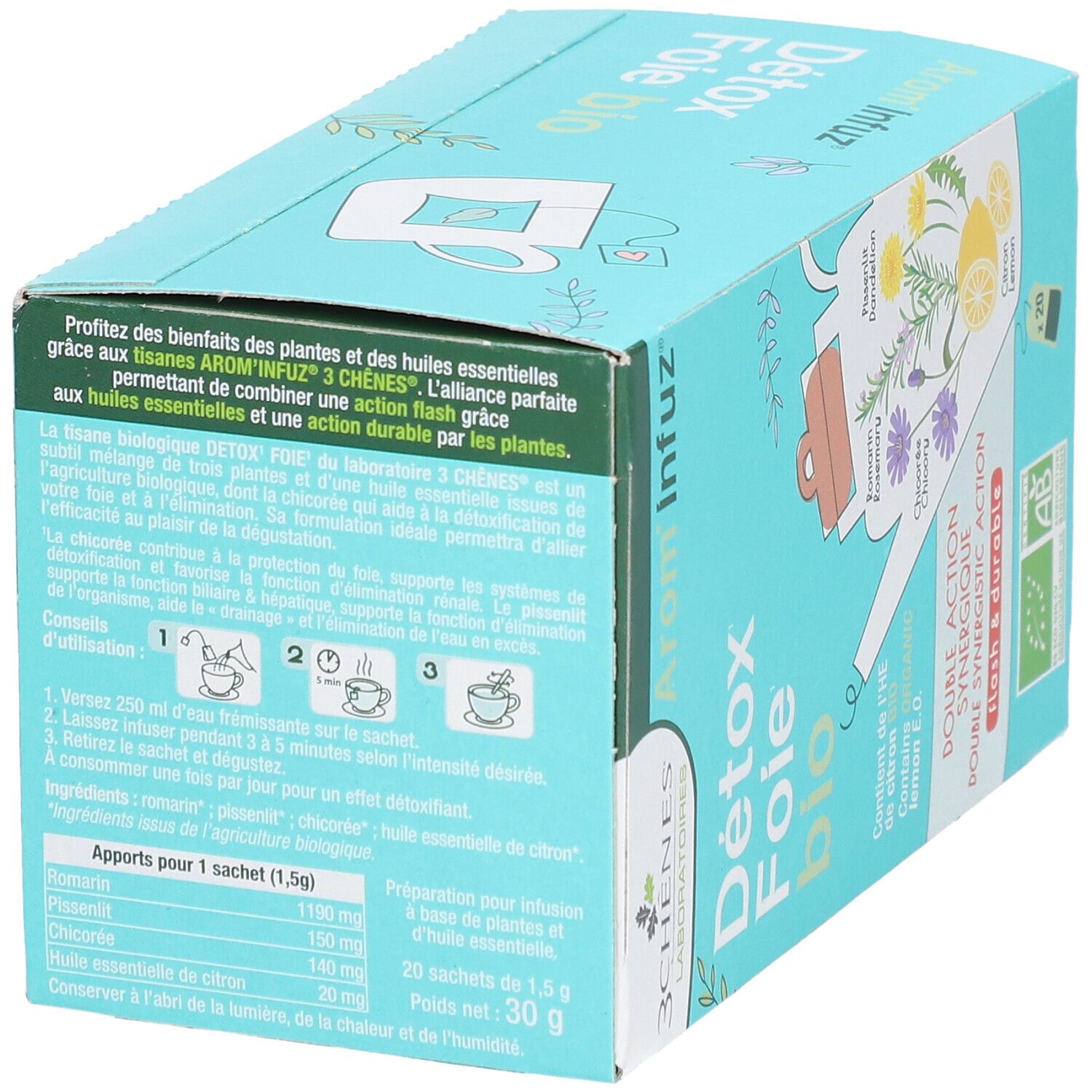 LES 3 CHÊNES Arom'Infuz® Détox Foie bio