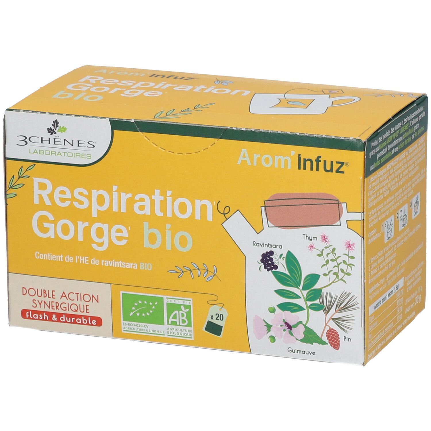 Les 3 Chênes Arom’Infuz Tisane BIO Respiration Gorge