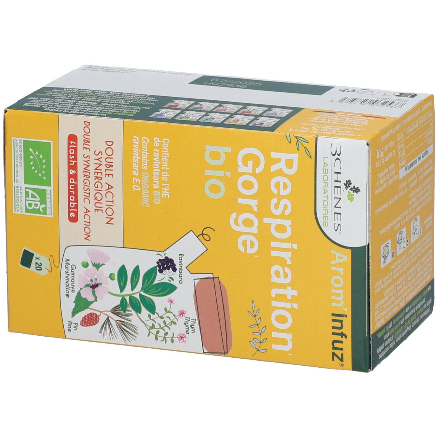 Les 3 Chênes Arom’Infuz Tisane BIO Respiration Gorge