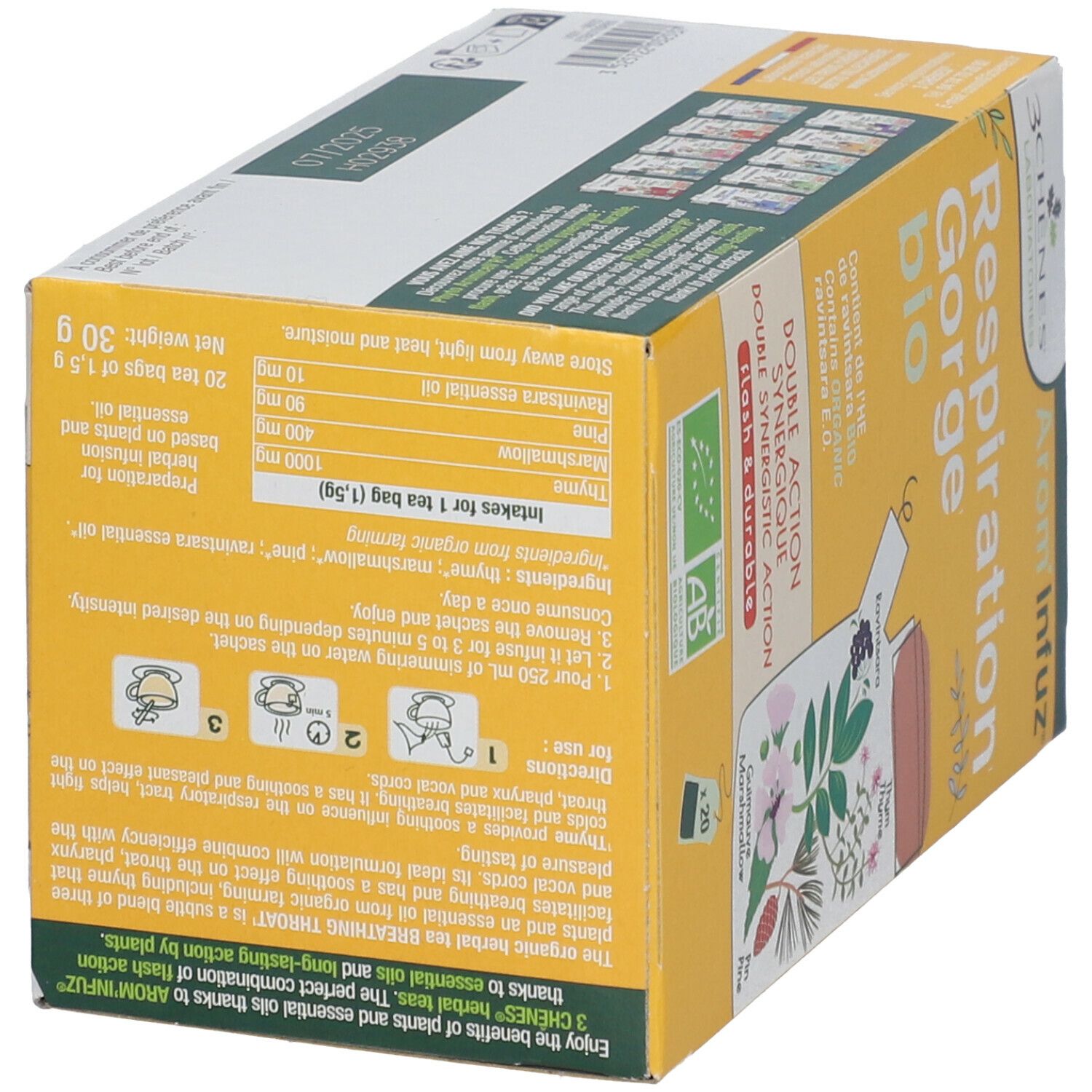 Les 3 Chênes Arom’Infuz Tisane BIO Respiration Gorge