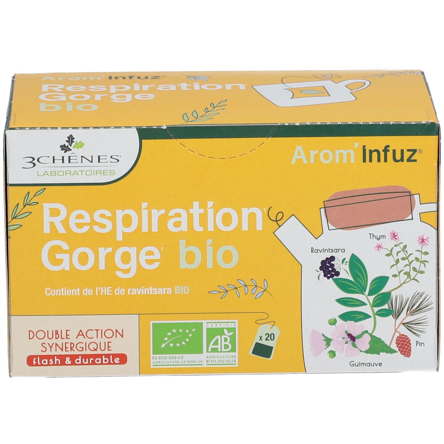 Les 3 Chênes Arom’Infuz Tisane BIO Respiration Gorge
