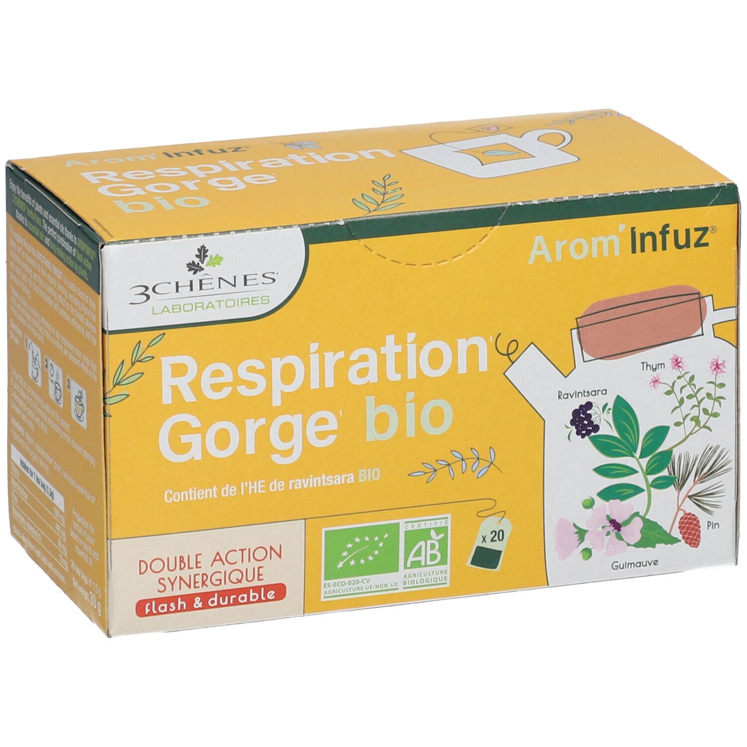 Les 3 Chênes Arom’Infuz Tisane BIO Respiration Gorge