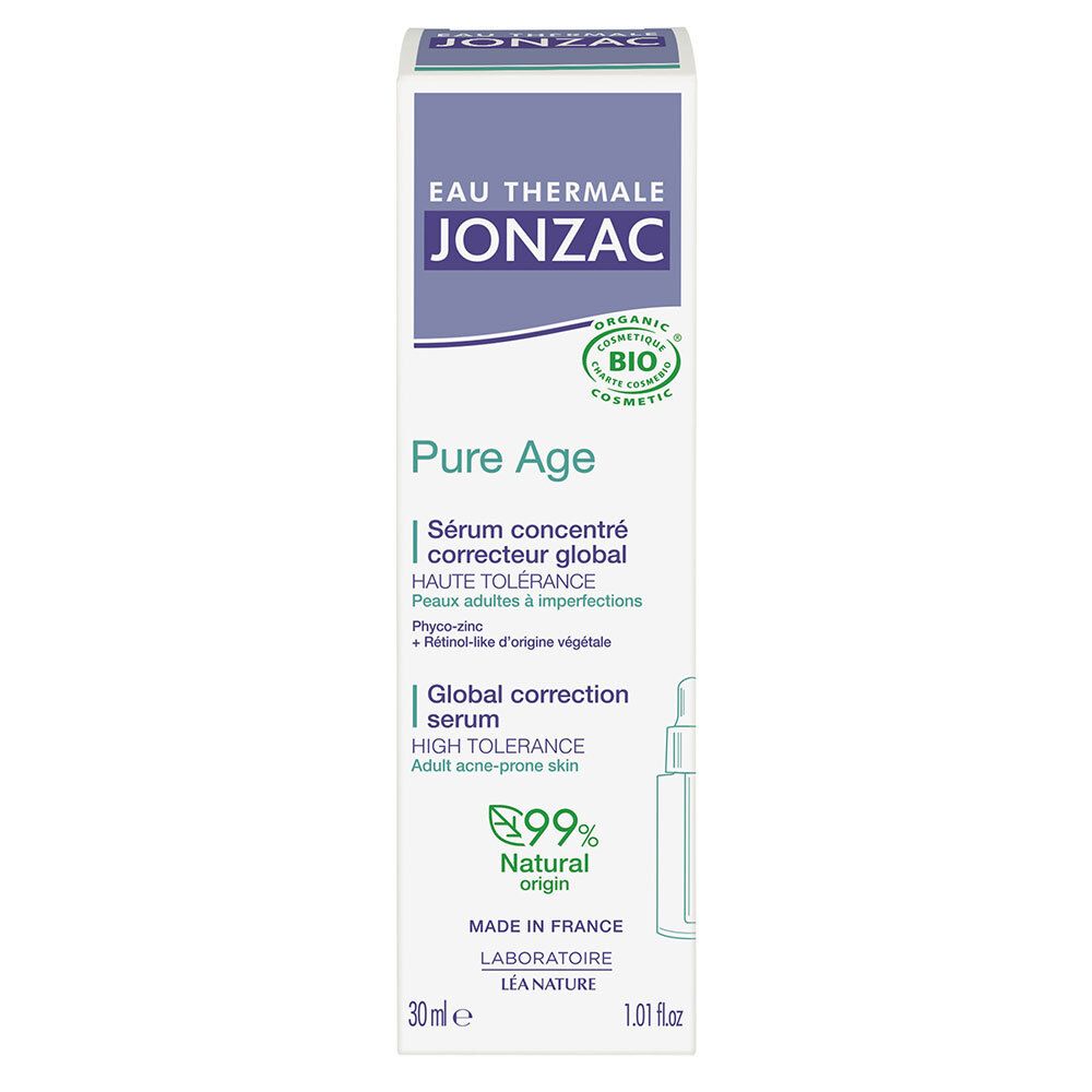 Jonzac Pure Age Sérum Correcteur Global Bio Peaux Adultes à Imperfections