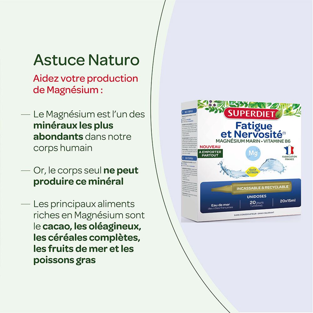 SUPERDIET Magnésium Marin + Vitamine B6  Unidoses