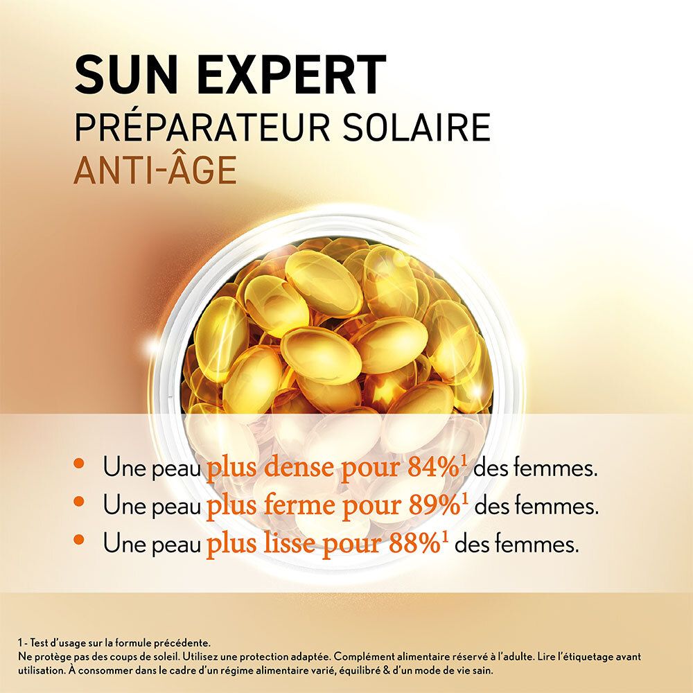 OENOBIOL SUN EXPERT Préparateur Solaire Anti-Âge - Efficacité Anti-Âge prouvée - Protection cellulaire renforcée - Favorise un hâle intense, éclatant - Complément Alimentaire 2x30 capsules - 2 mois