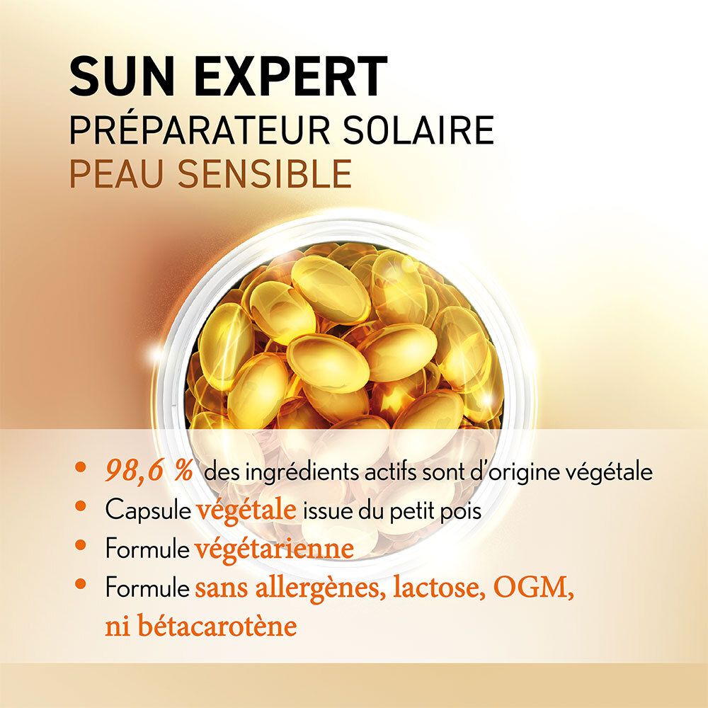 OENOBIOL SUN EXPERT Préparateur Solaire Peau Sensible - Protection cellulaire renforcée - Favorise un hâle intense et éclatant - Complément Alimentaire 30 capsules - Programme 1 mois