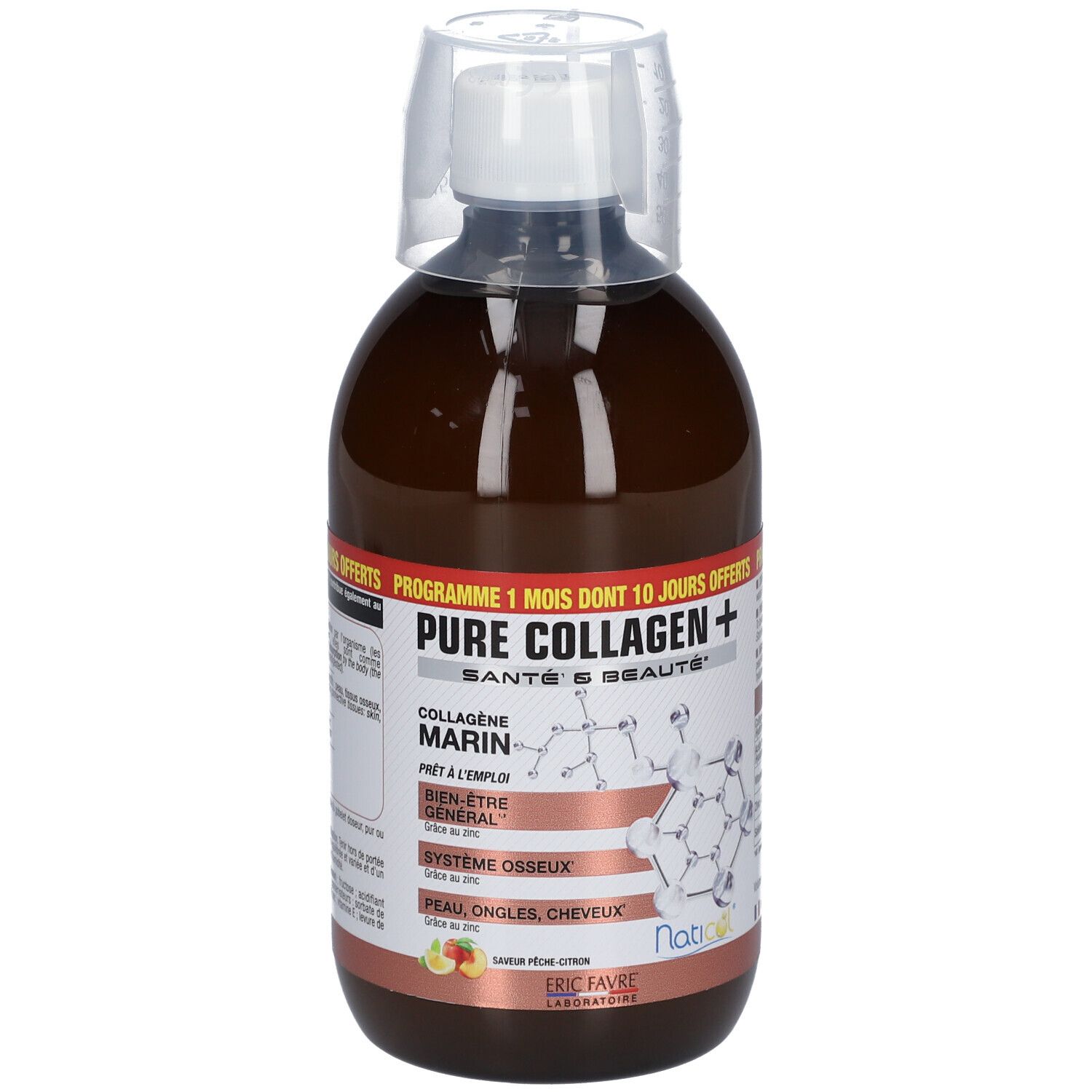 ERIC FAVRE Pure Collagen + - Flüssige Formel 500 ml - Eco-Format