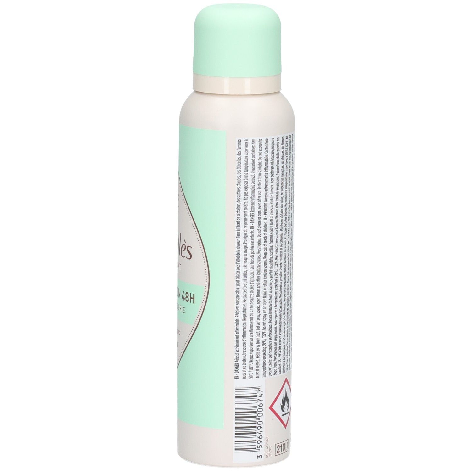 Rogé Cavaillès Deodorant Spray, Seite mit detaillierten Produktinformationen.