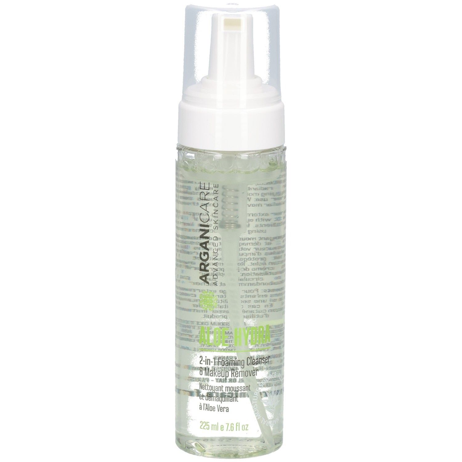 Arganicare Aloe Hydra 2-in-1 Schäumende Lotion & Make-up Entferner, 225 ml.