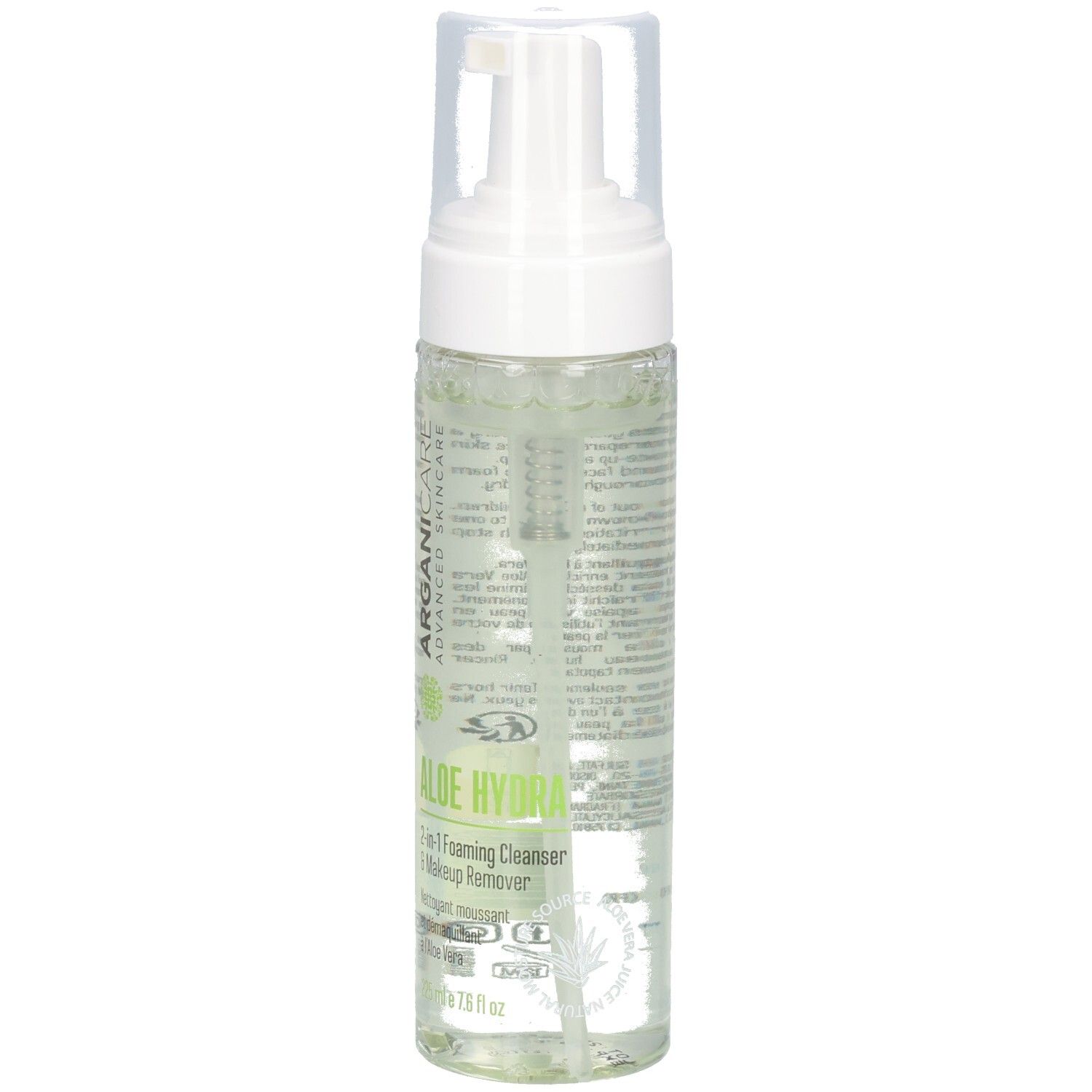 Arganicare Aloe Hydra 2-in-1 Schäumende Lotion & Make-up Entferner, 225 ml.