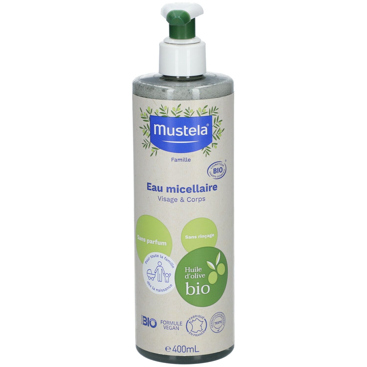 mustela® Eau micellaire Sans rinçage certfiée BIO