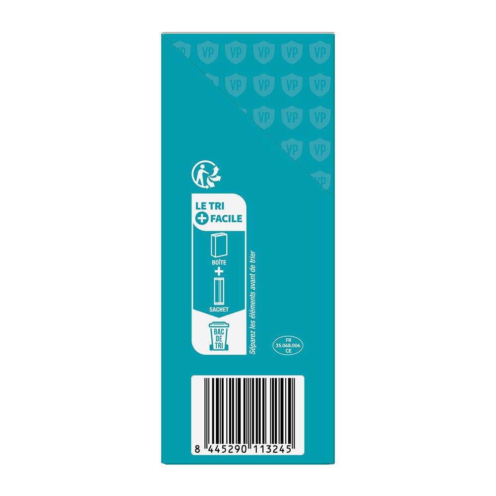 Rückseite der Schachtel. Text: LE TRI FACILE. Barcode. Recycling-Symbol.