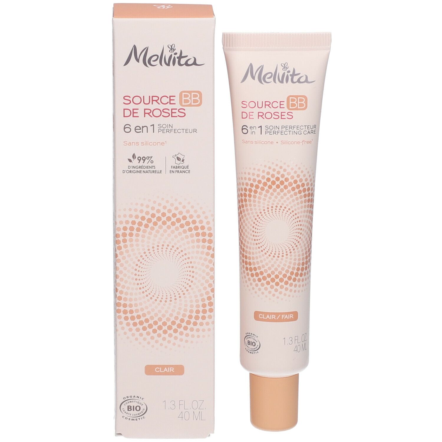 Melvita Bio-zertifizierte BB Creme Source de Roses heller Farbton