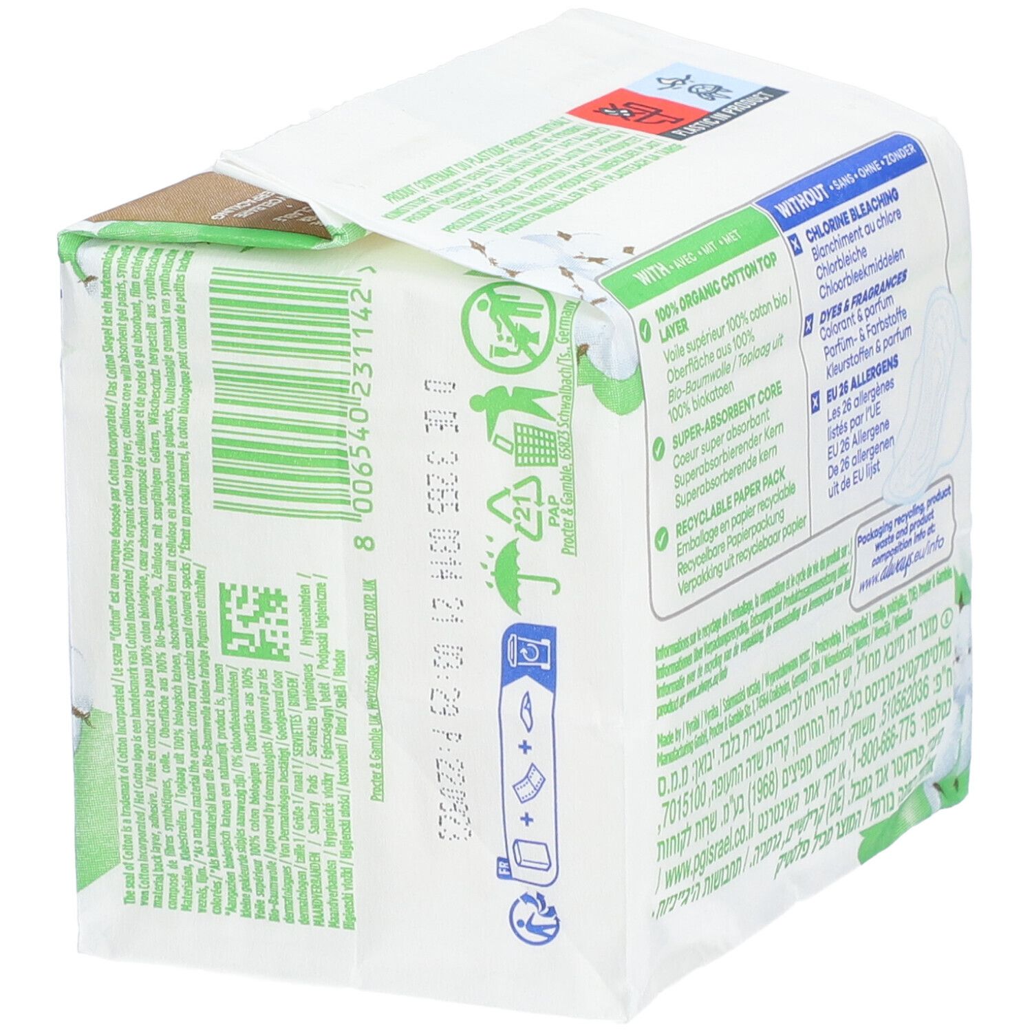 ALWAYS Cotton Protection Periodisches Handtuch Größe 1 Normal 100 % Bio-Baumwolle
