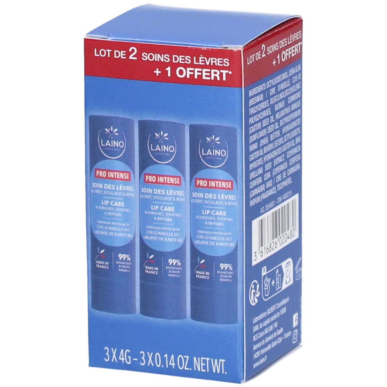 LAINO SOIN LEVRE PRO INT 3X4G