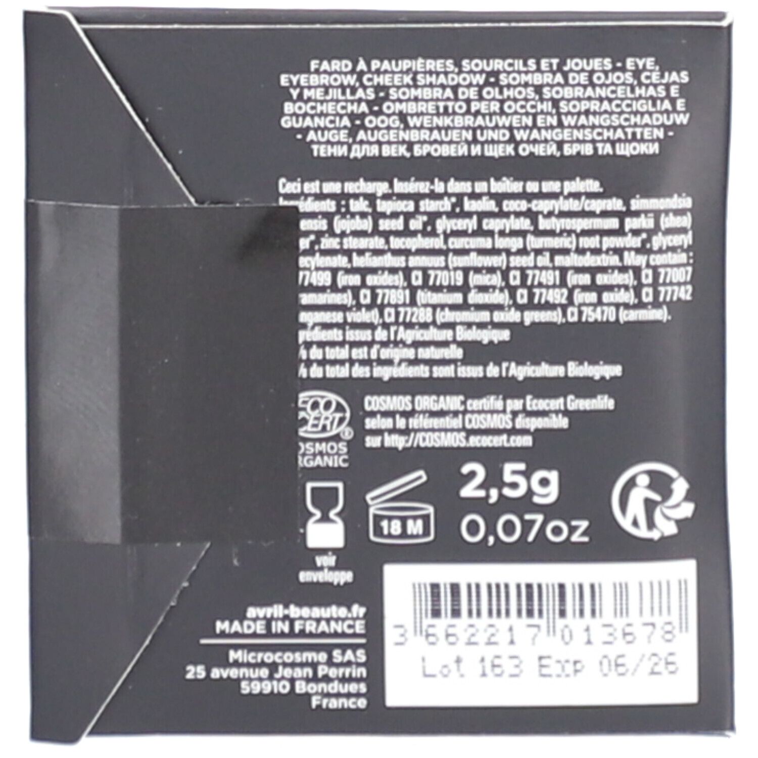AVRIL Fard Multi-Usage -Gris Anthracite mat