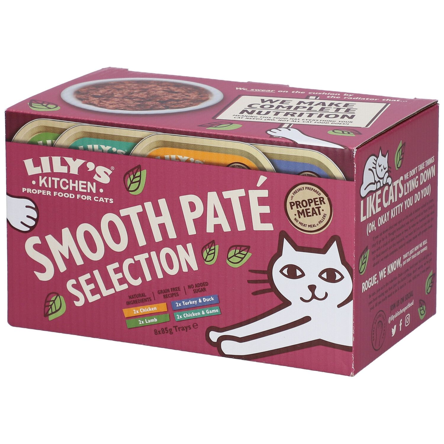 Lily's® Kitchen - Proper Food for Cats - Weiche Pastete für Senior-Katzen mit Huhn, Kabeljau und Garnelen