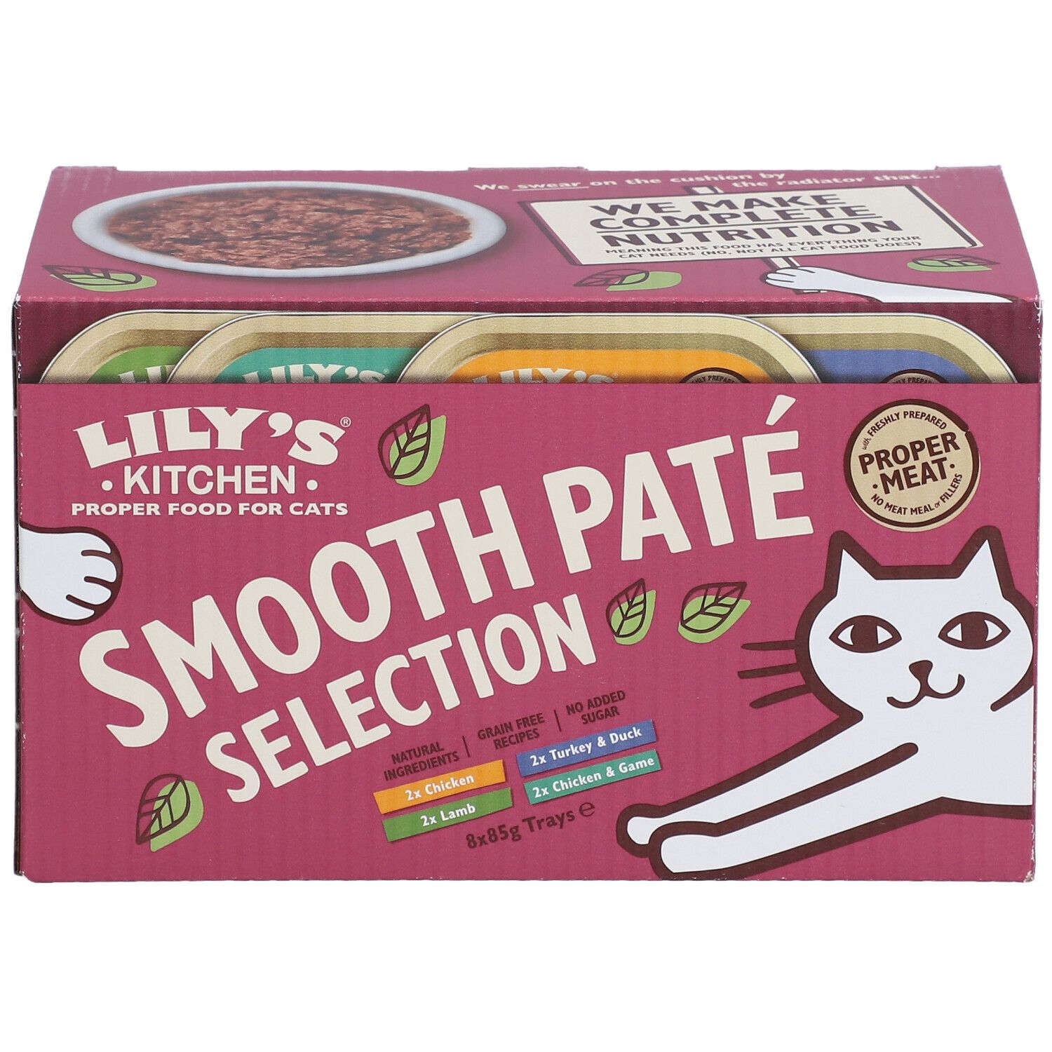 Lily's® Kitchen - Proper Food for Cats - Weiche Pastete für Senior-Katzen mit Huhn, Kabeljau und Garnelen