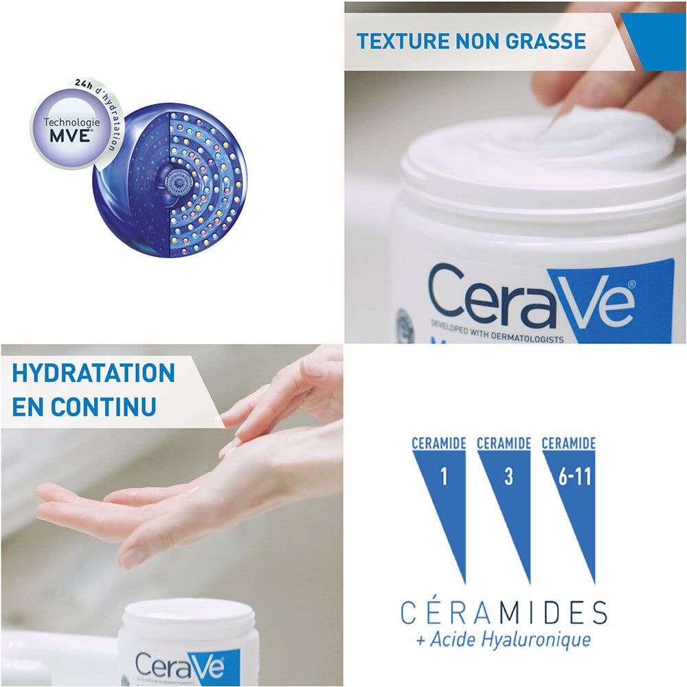 CeraVe Baume Hydratant visage et corps pour les peaux sèches à très sèches