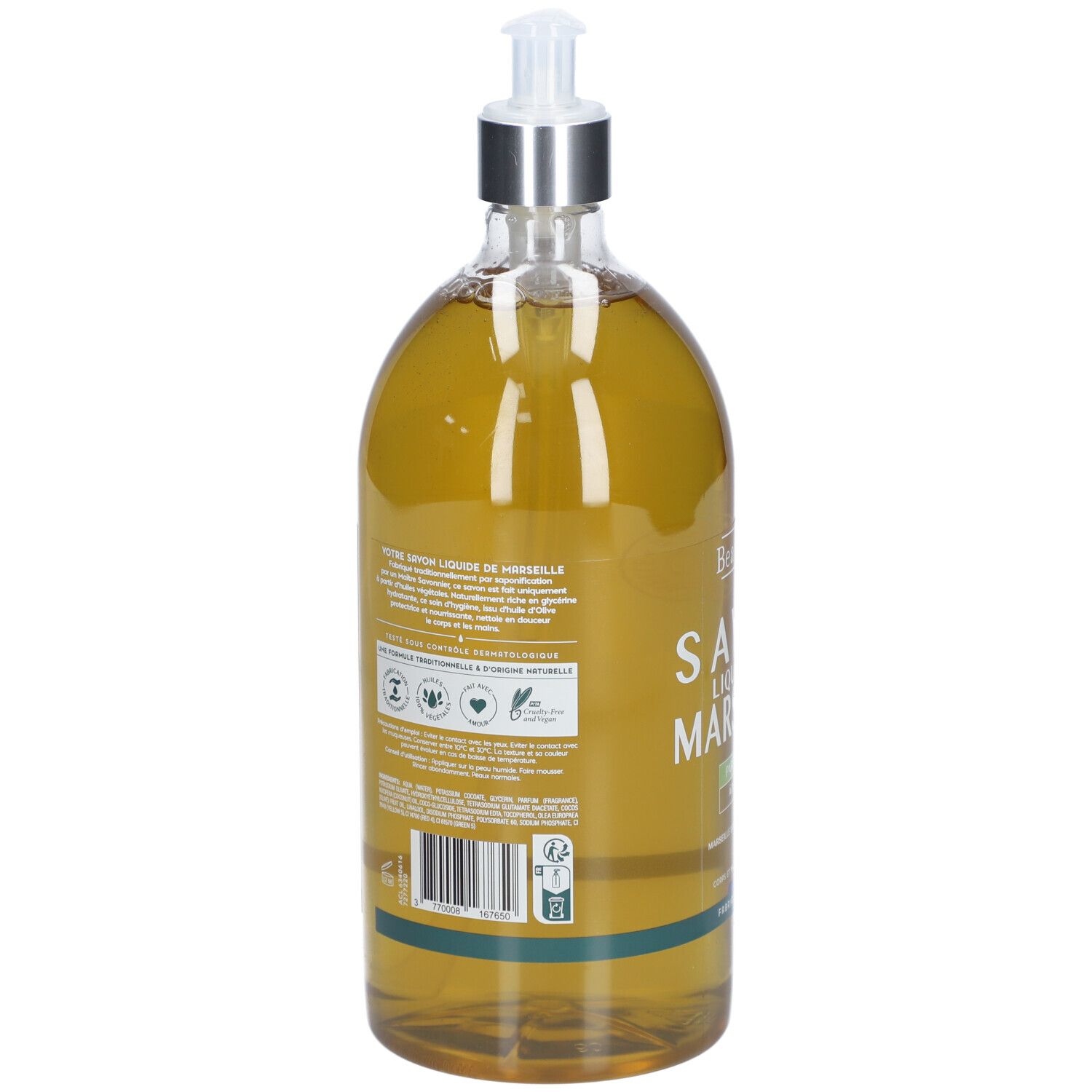 BeauTerra Savon Liquide de Marseille - Huile d'Olive