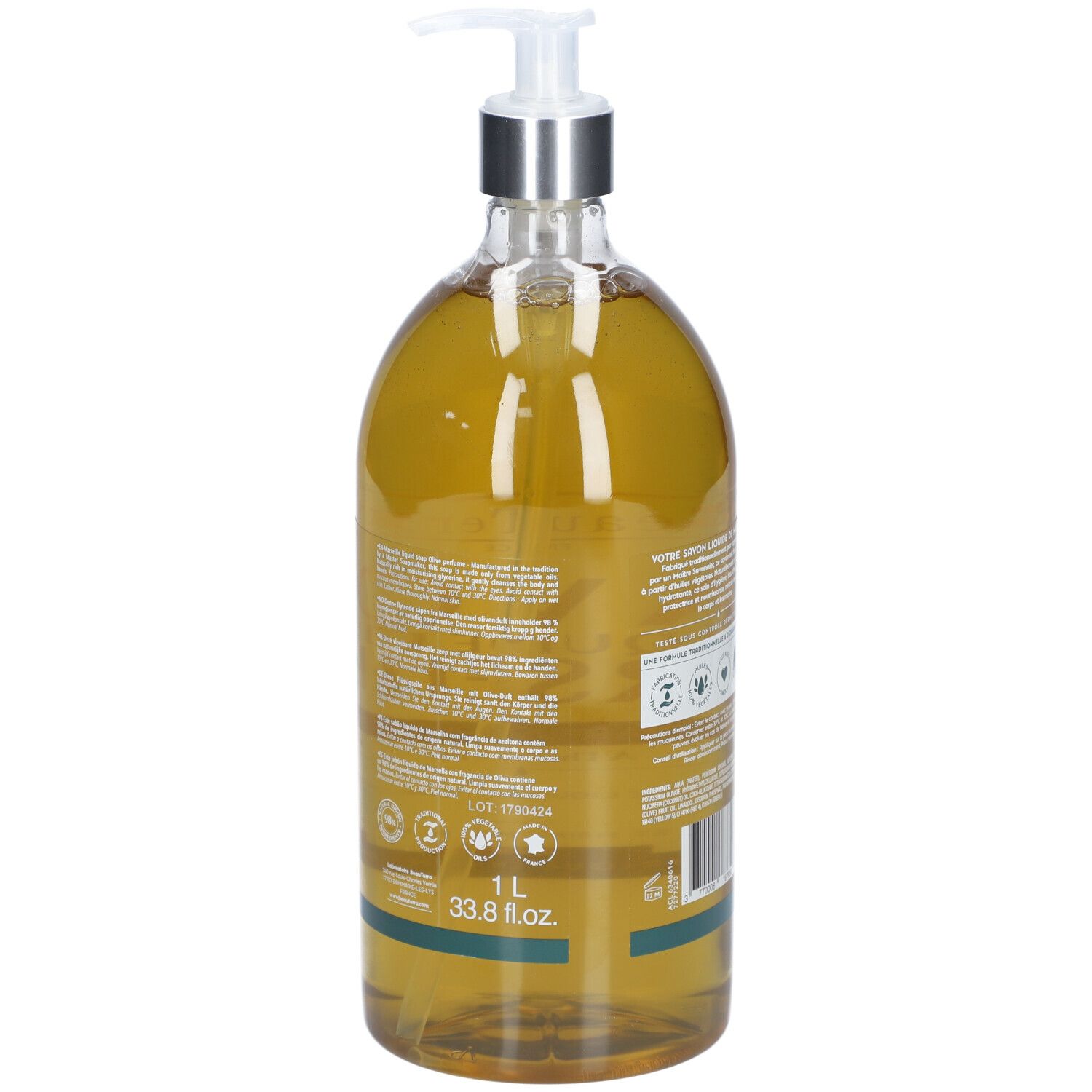 BeauTerra Savon Liquide de Marseille - Huile d'Olive