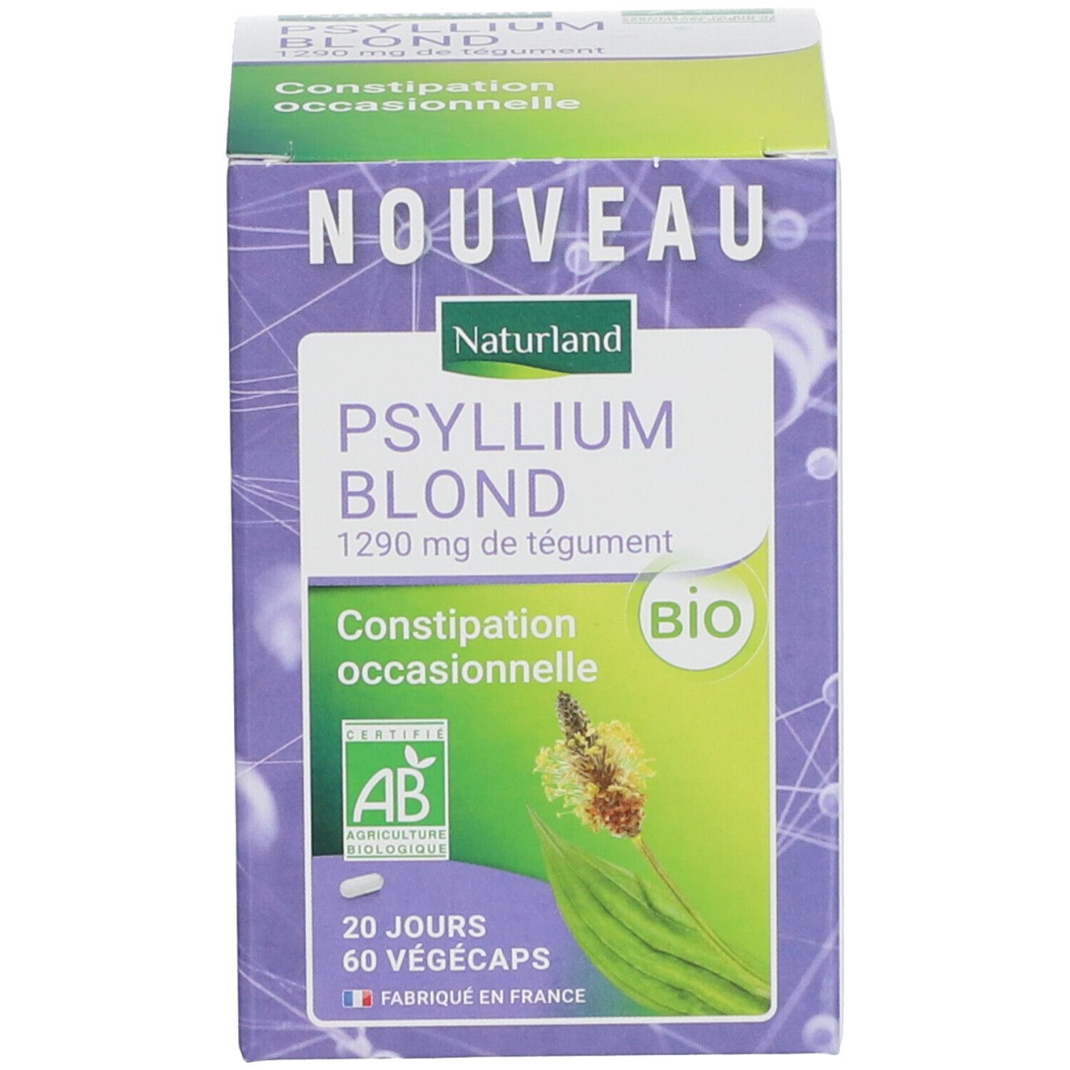 Naturland Verdauungsförderndes Wohlbefinden Blondes Psyllium BIO - Vegécaps