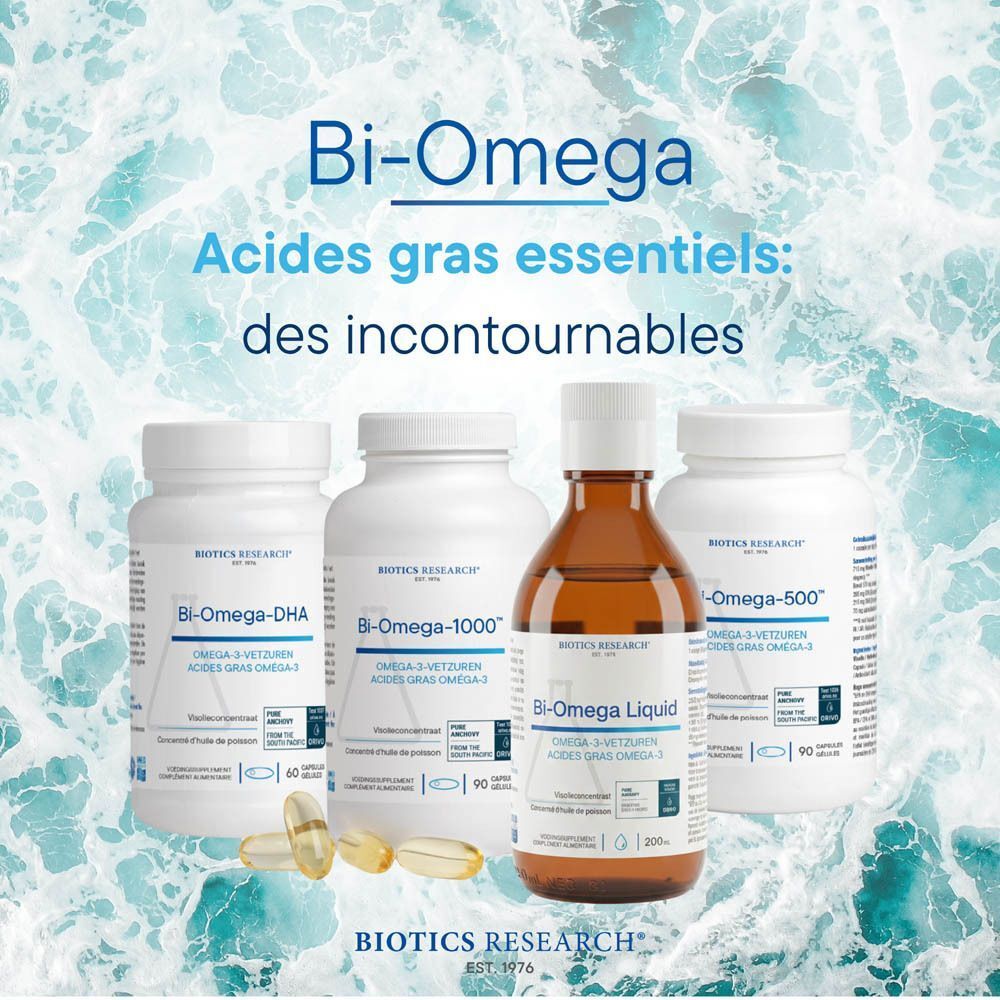 Liste des ingrédients et posologie pour Biotics Research Bi-Omega-1000™.