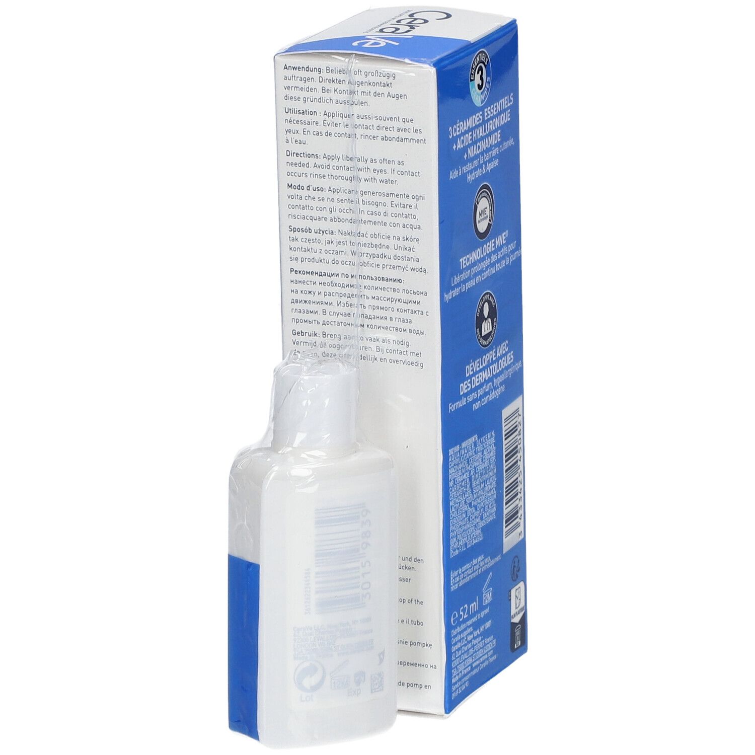 CeraVe Feuchtigkeitscreme Gesicht Normale bis trockene Haut + Mini Feuchtigkeitswaschcreme