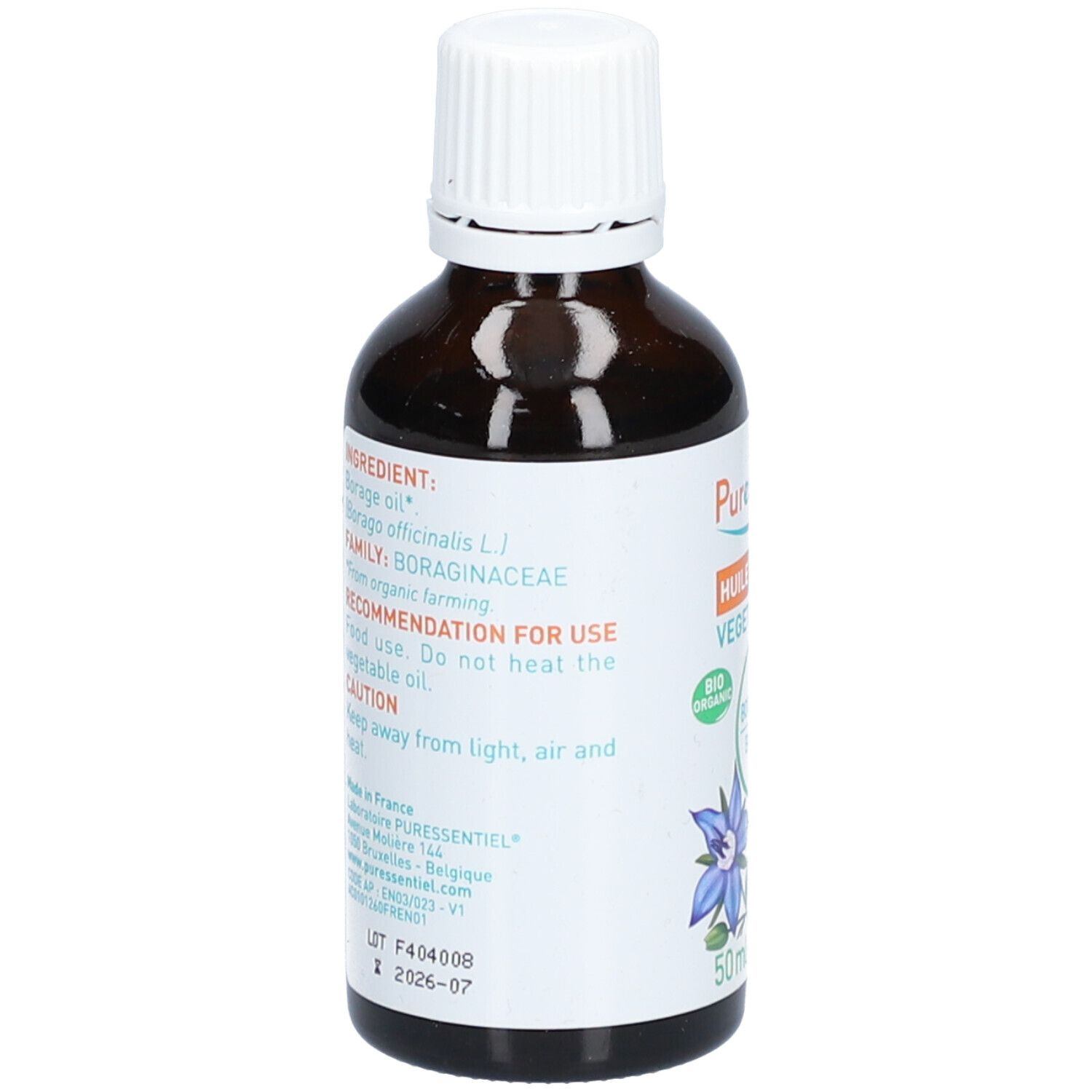 PURESSENTIEL Huile végétale de bourrache bio