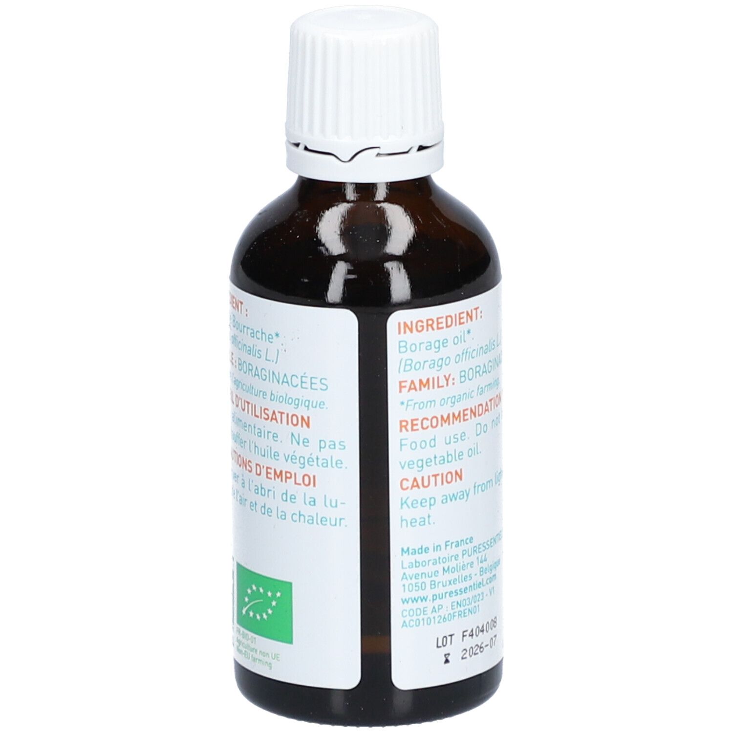 PURESSENTIEL Huile végétale de bourrache bio