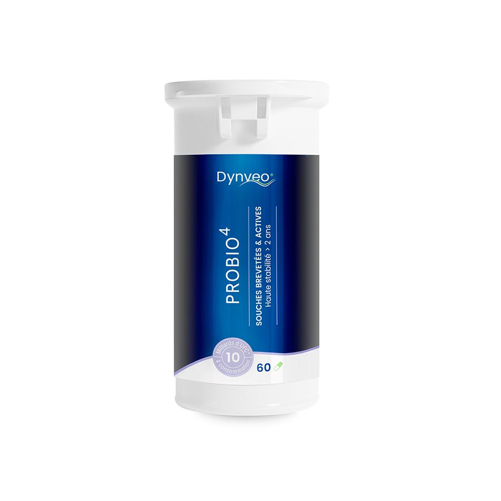 Dynveo Probio4 Flasche mit 60 Kapseln, hohe Stabilität über 2 Jahre.