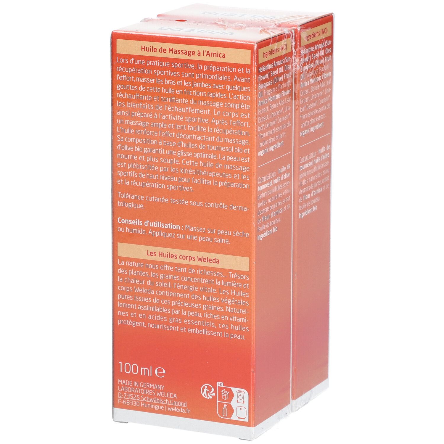 WELEDA Huile de Massage à l'Arnica DUO