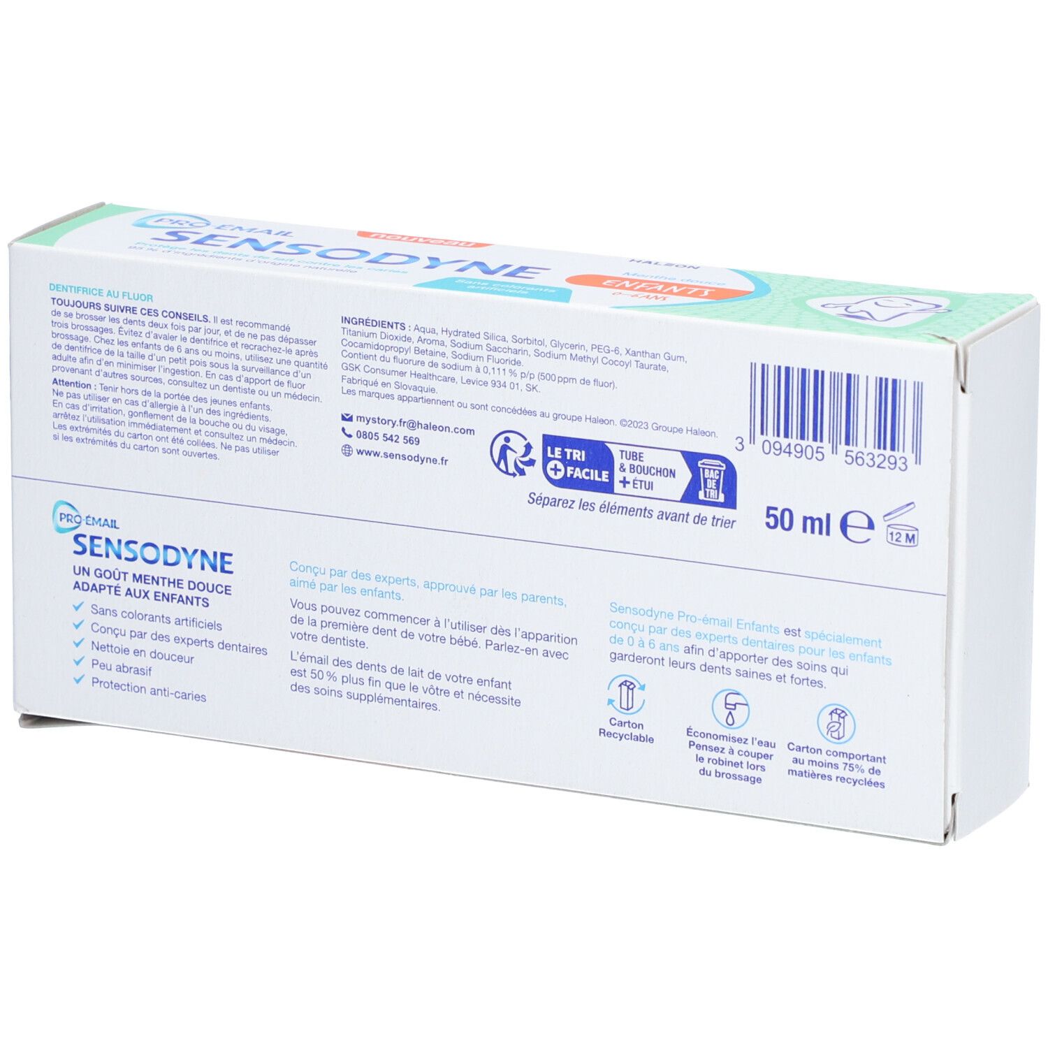 SENSODYNE Pro-émail Kinderzahnpasta 0-6 Jahre mit süßer Minze