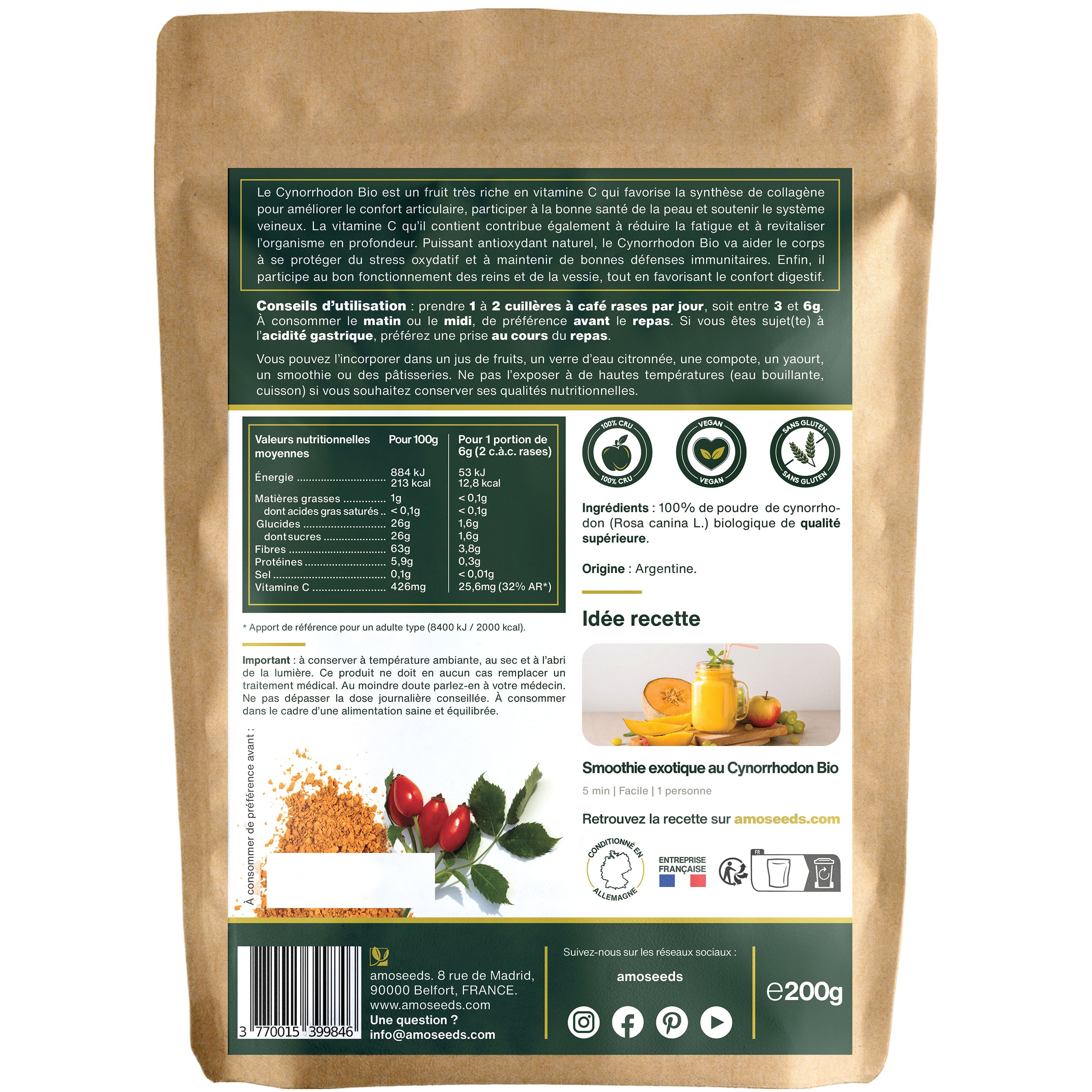amoseeds POUDRE DE CYNORRHODON BIO