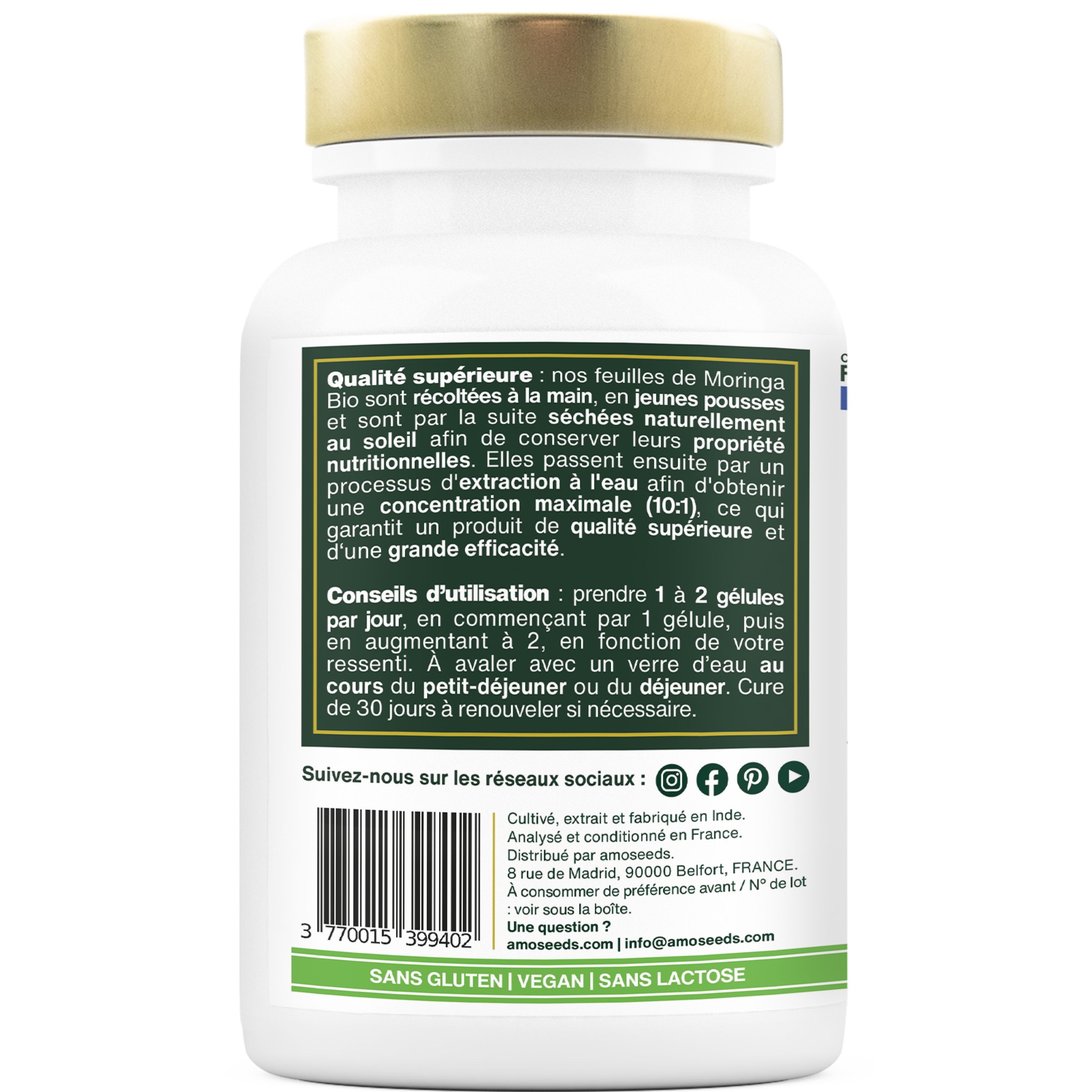 amoseeds MORINGA BIO, EXTRA FORT